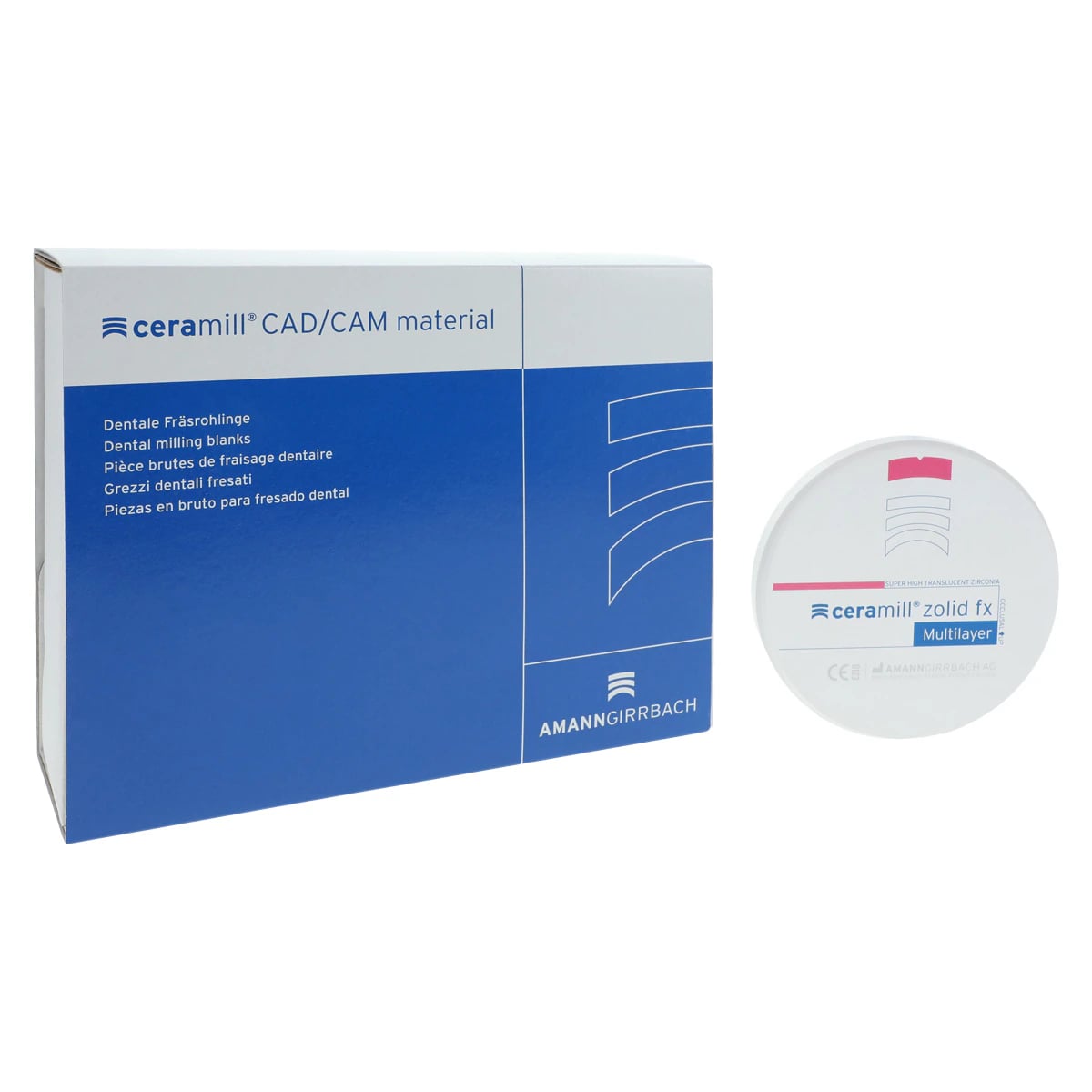Ceramill Zolid FX Multilayer Stained Disc, 98x20mm, Shade A3.5/A4, Each