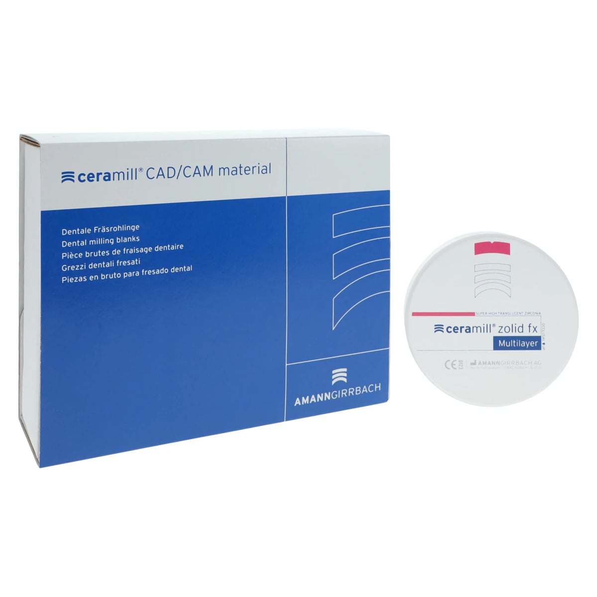 Ceramill Zolid FX Multilayer Stained Disc, 98x14mm, B3/B4 Shade, Each