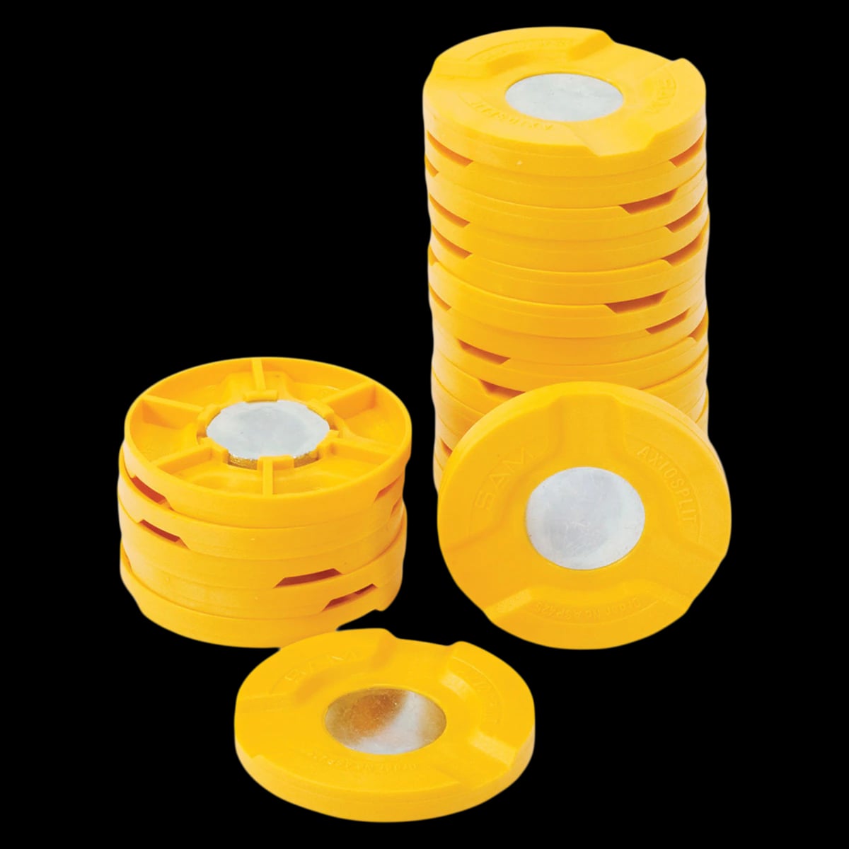 SAM Axiosplit Round Magnetic Mounting Plates with Metal Inserts, Pack of 20