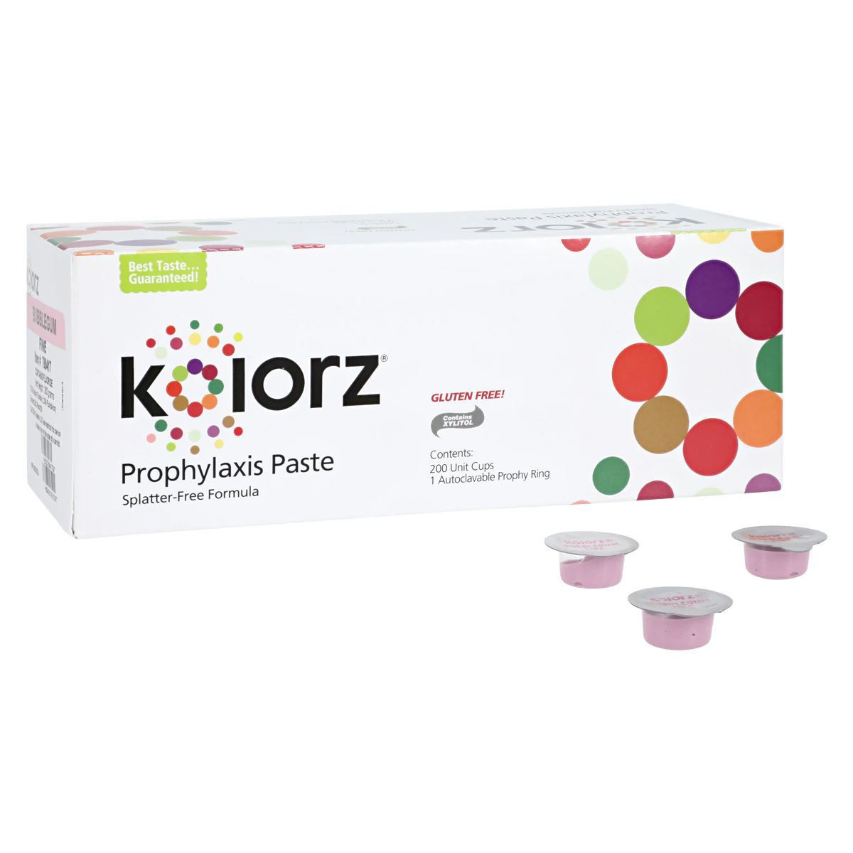 Kolorz Prophy Paste, Bubblegum, Fine Grit, Unit-Dose Cups, 200/Box, 788417