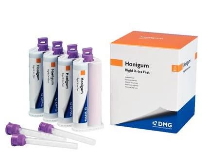 Honigum Automix Rigid X-tra Fast Impression Material, 50ml Cartridges, Pack of 4 with 8 Mixing Tips