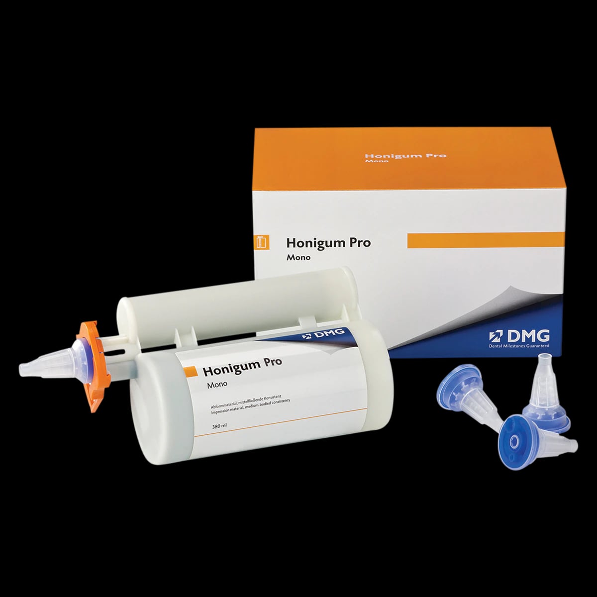 Honigum Pro MixStar Monophase Vinyl Polysiloxane Impression Material, 380ml Cartridge with 10 Blue Tips, 989568