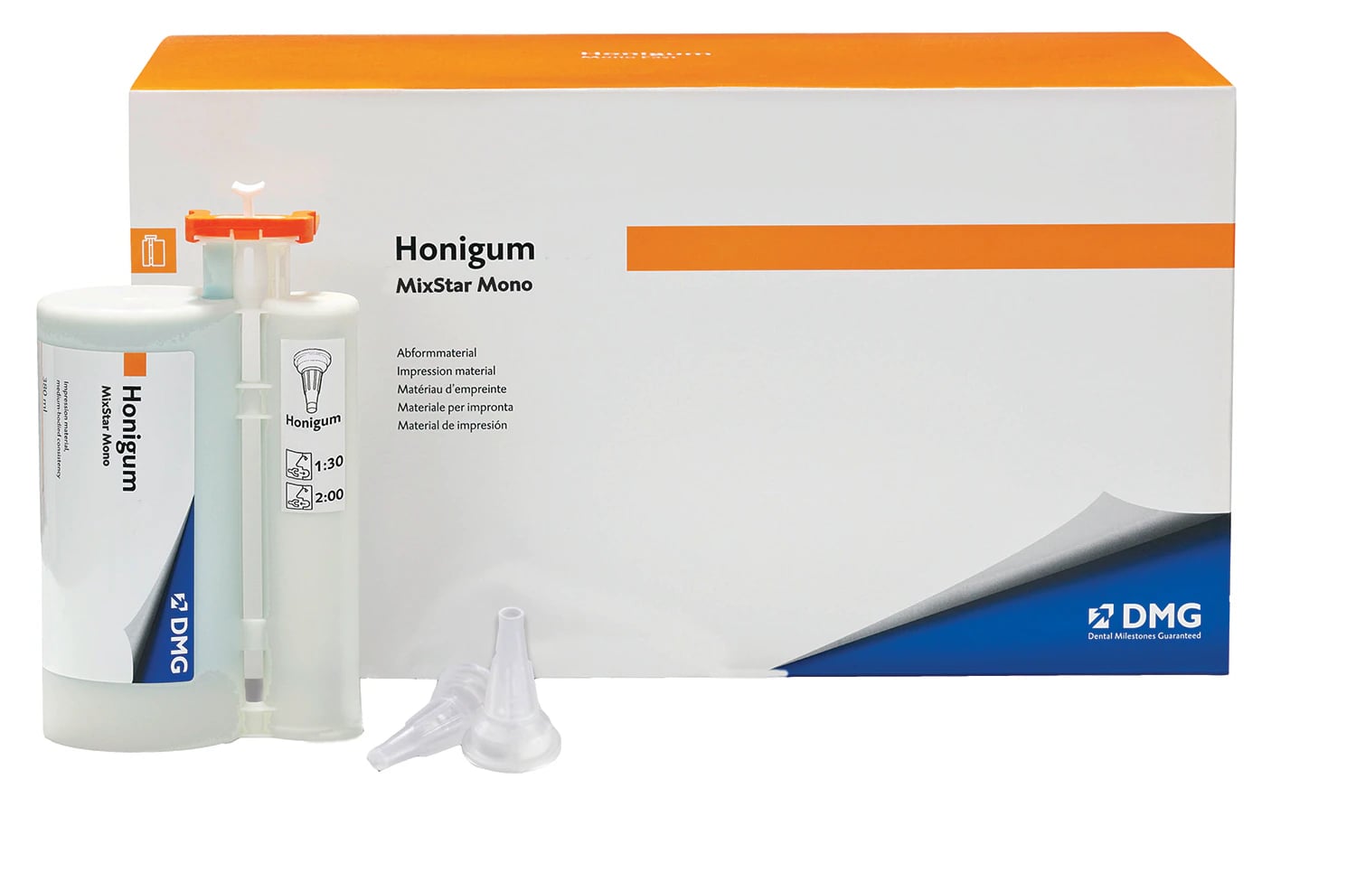 Honigum MixStar Monophase VPS Impression Material, Regular Set, 380 ml Cartridge, Green, 10 MixStar Tips, 999568