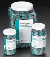 Zenith Type T High Copper Spherical Amalgam Alloy, Fast Set, 1 Spill (400 mg) Capsules, 50/Jar, #61039