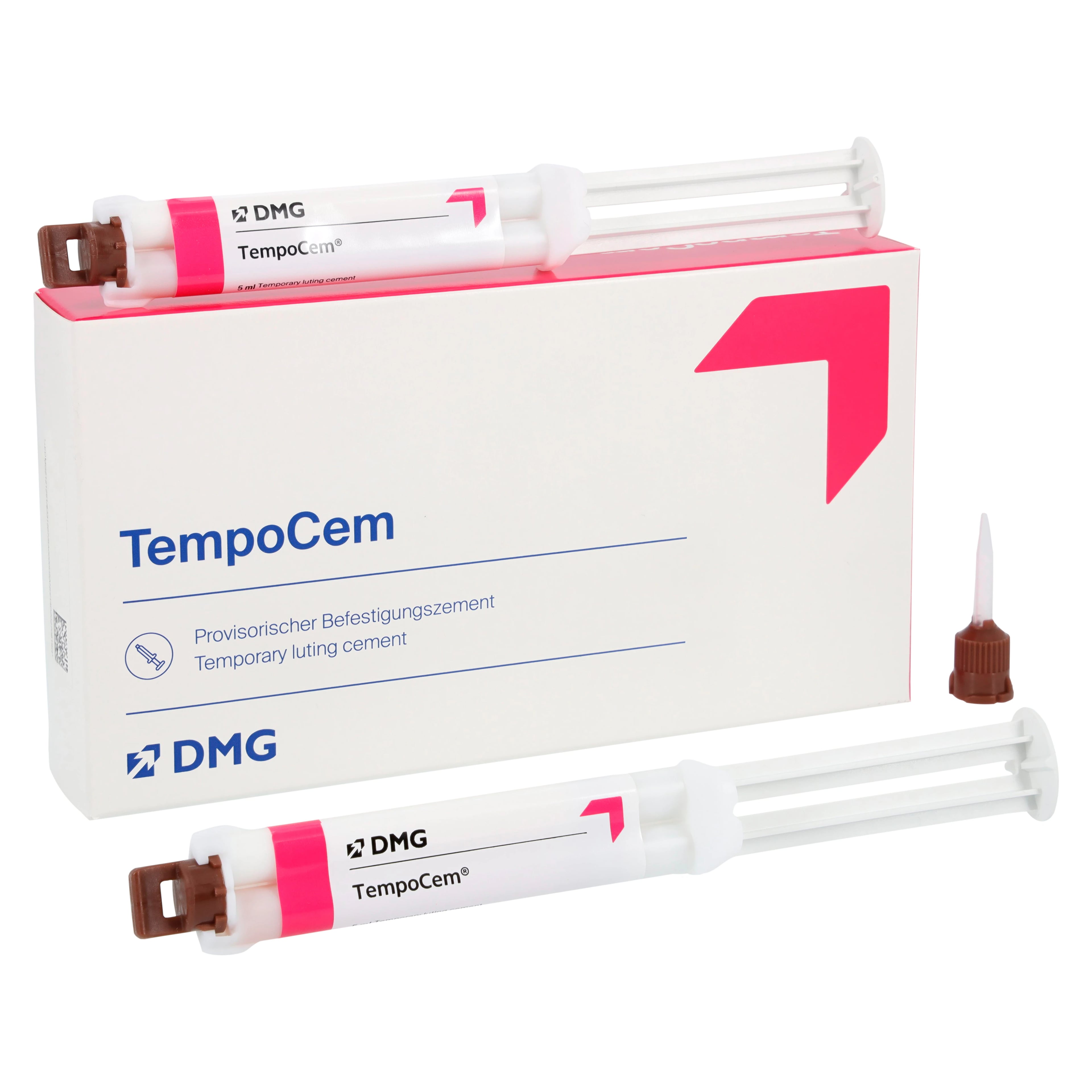 TempoCem Smartmix Temporary Cement, Zinc Oxide Eugenol, 2 x 11g Syringes & 10 Smartmix Tips, Ref 212129