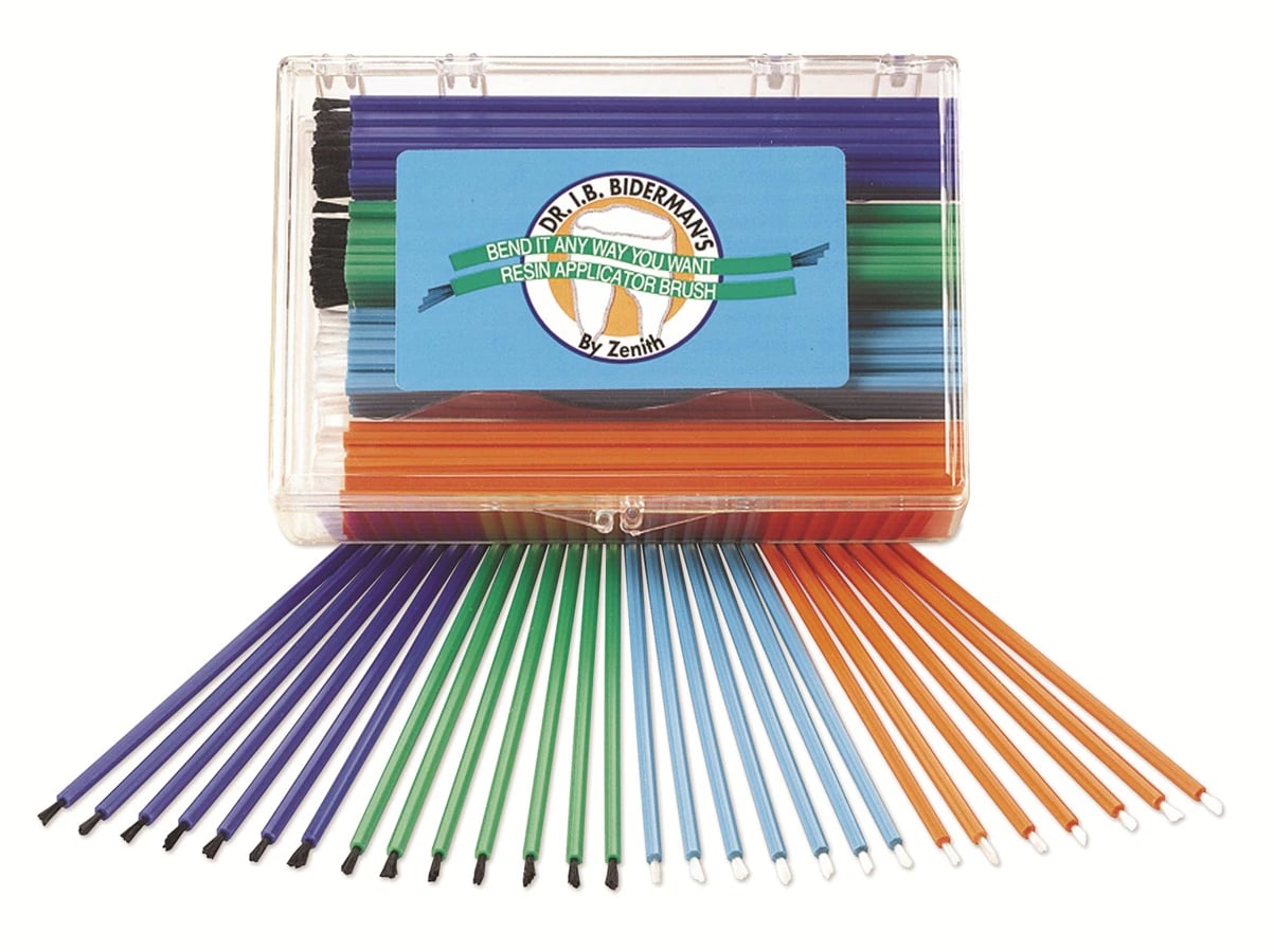 Zenith I.B. Brush Disposable Bendable Applicator Brushes, Assorted Colors, Fine and Standard Tips, 144/Box (72 Fine, 72 Standard), #61912