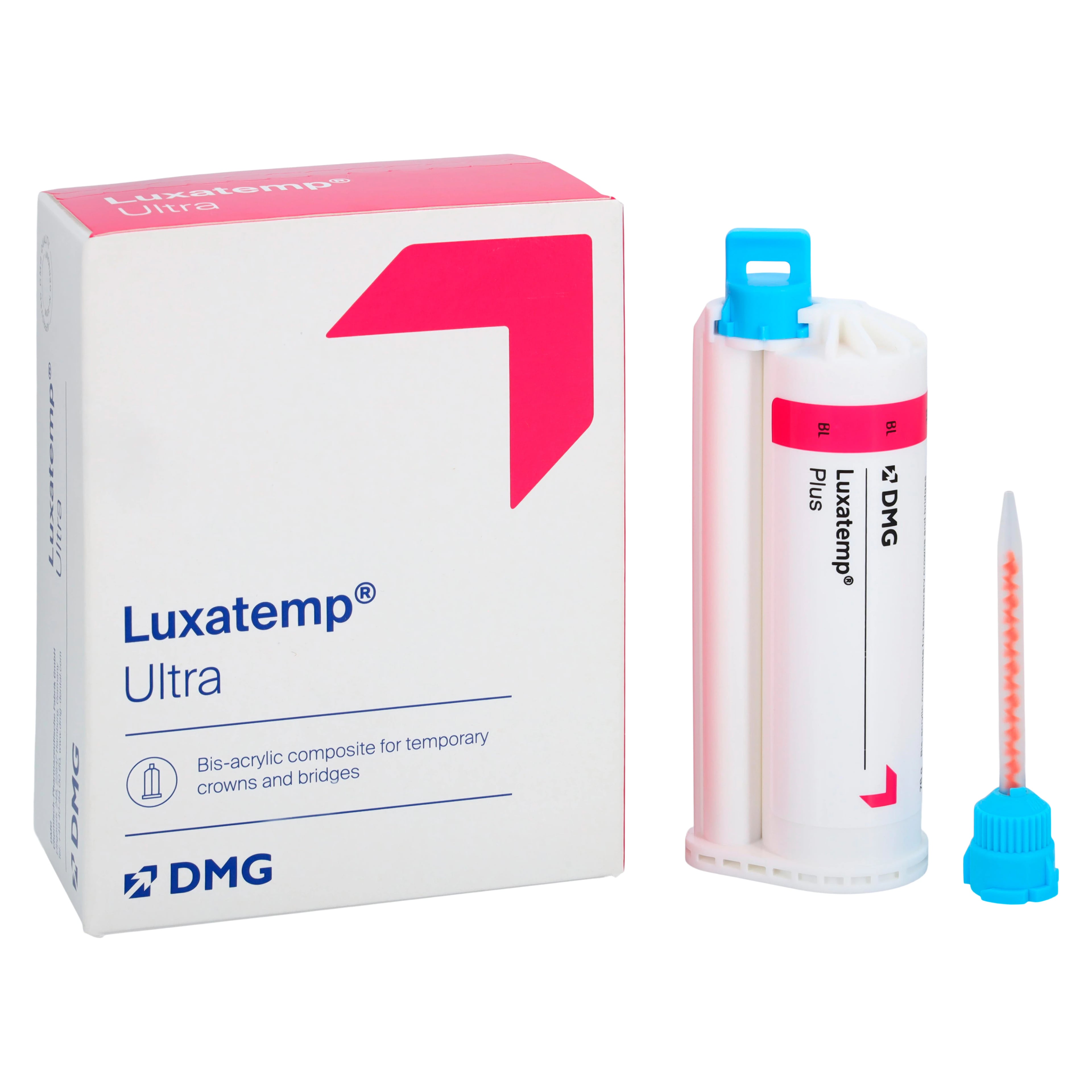 Luxatemp Automix Plus Temporary Crown & Bridge Material, Cartridge Refill, 76 g, Bleach Light, 1/Pk, 110368