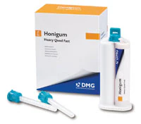 Honigum Automix VPS Impression Material, Heavy Body, Quad Fast Set, 50 ml Cartridges, Honey/Teal, 4/Pk, 999838