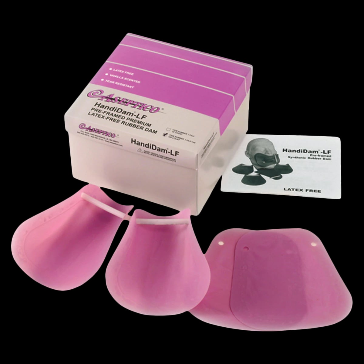 HandiDam Pre-Framed Latex-Free Rubber Dental Dam, Mauve, 100/Box