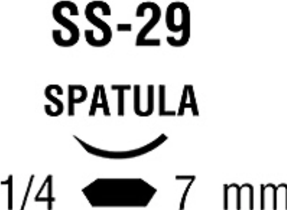 Medtronic Polysorb Absorbable Suture, 6-0, 18", SS-29/SS-29 Cutting Spatula Needle, 7mm, Violet, 12/Case