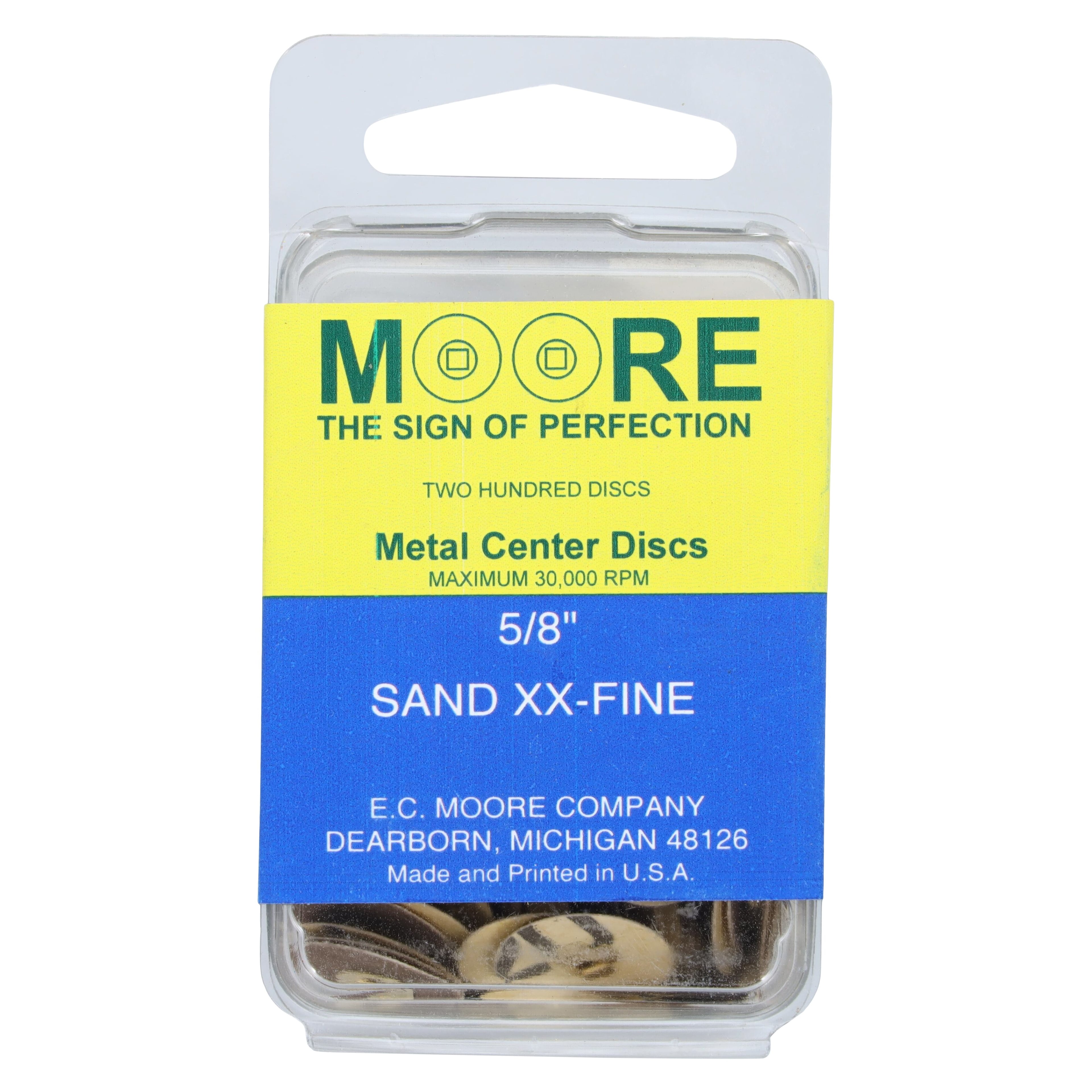 E.C. Moore Brass Center Paper Discs, 5/8" XX-Fine Sand, 200/Pk