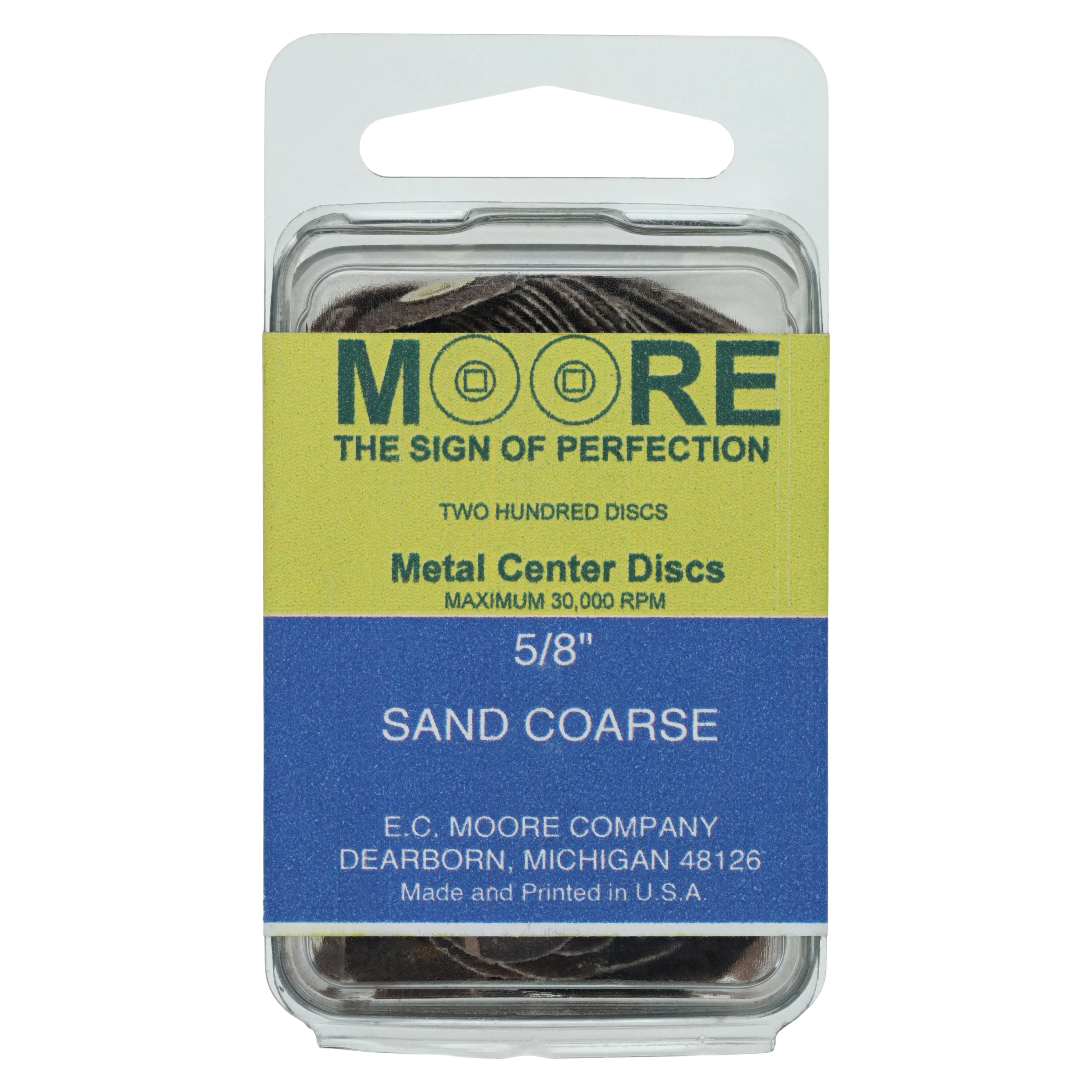 EC Moore Sand Plastic Discs, Brass Center, 5/8" Coarse, 200/Box