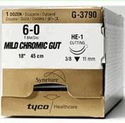 Medtronic Surgigut Chromic Gut Absorbable Suture, 5-0, 30" Length, C-13 Reverse Cutting 3/8 Circle Needle, 19mm, Undyed, 36/Pkg