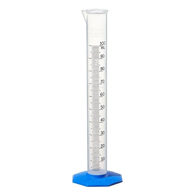 Nalgene Graduated Cylinder, Polypropylene, Pour Spout, Clear, 100mL, Autoclavable, Each