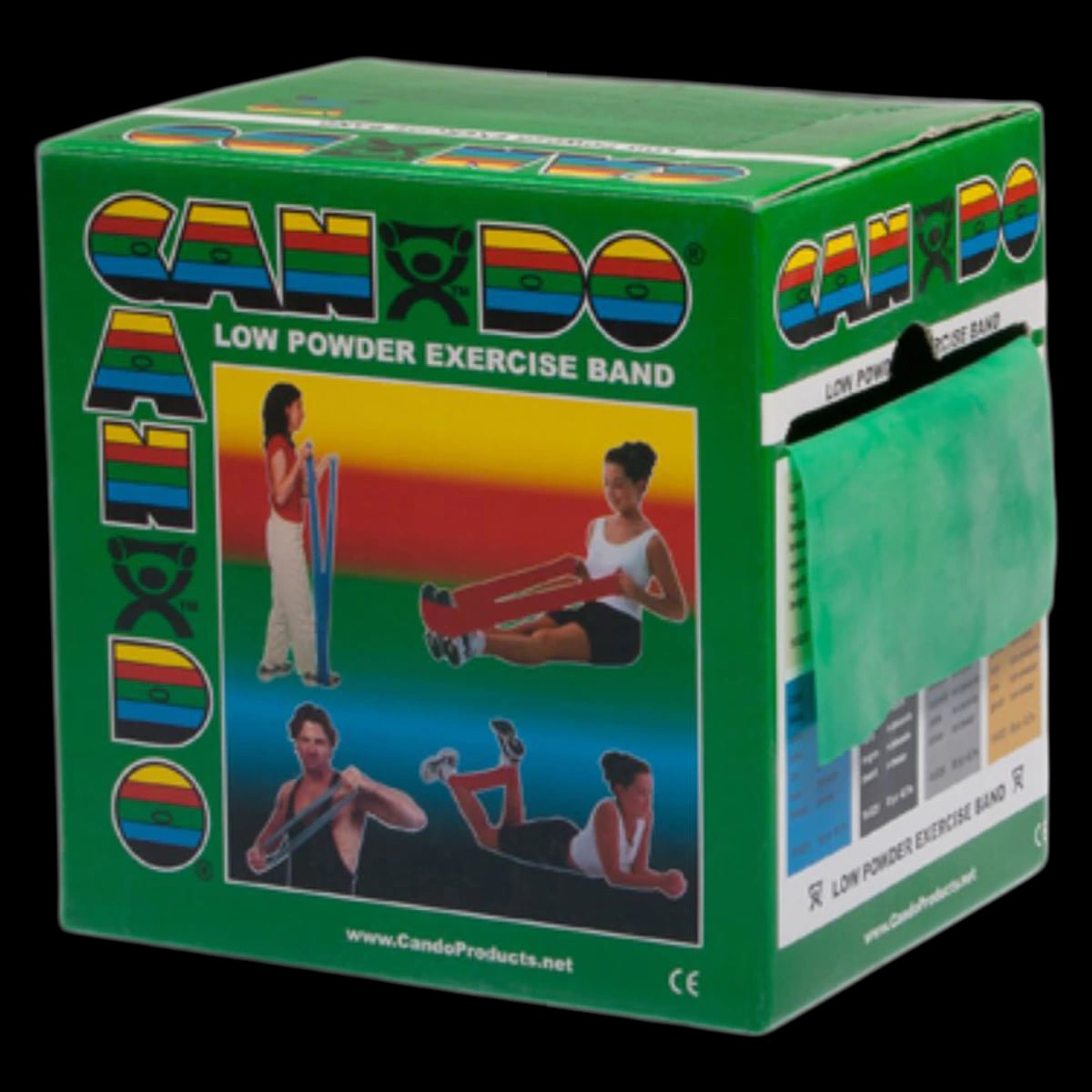 CanDo Exercise Band, Medium Resistance, Green, 50 yd Roll