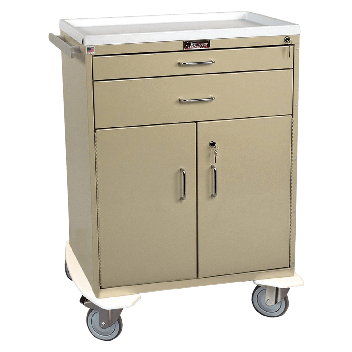 Harloff Classic Treatment Cart with Lock, 2 Drawers