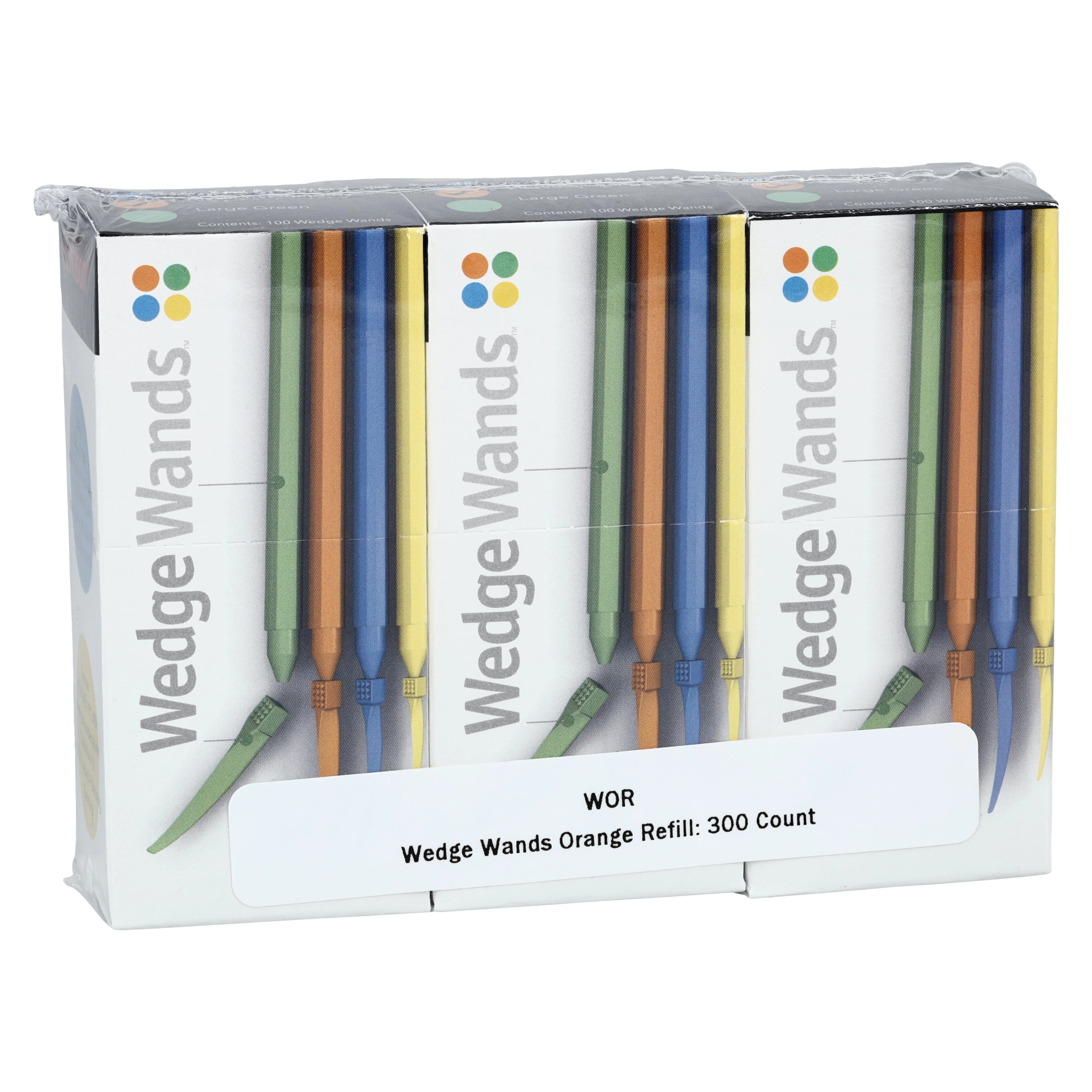 Garrison Dental Wedge Wands, Medium, Orange, Refill Pack of 300