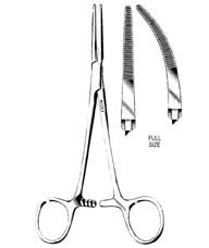 Rankin Hemostatic Forceps, Curved, 6-1/4", Stainless Steel, Autoclavable, Each