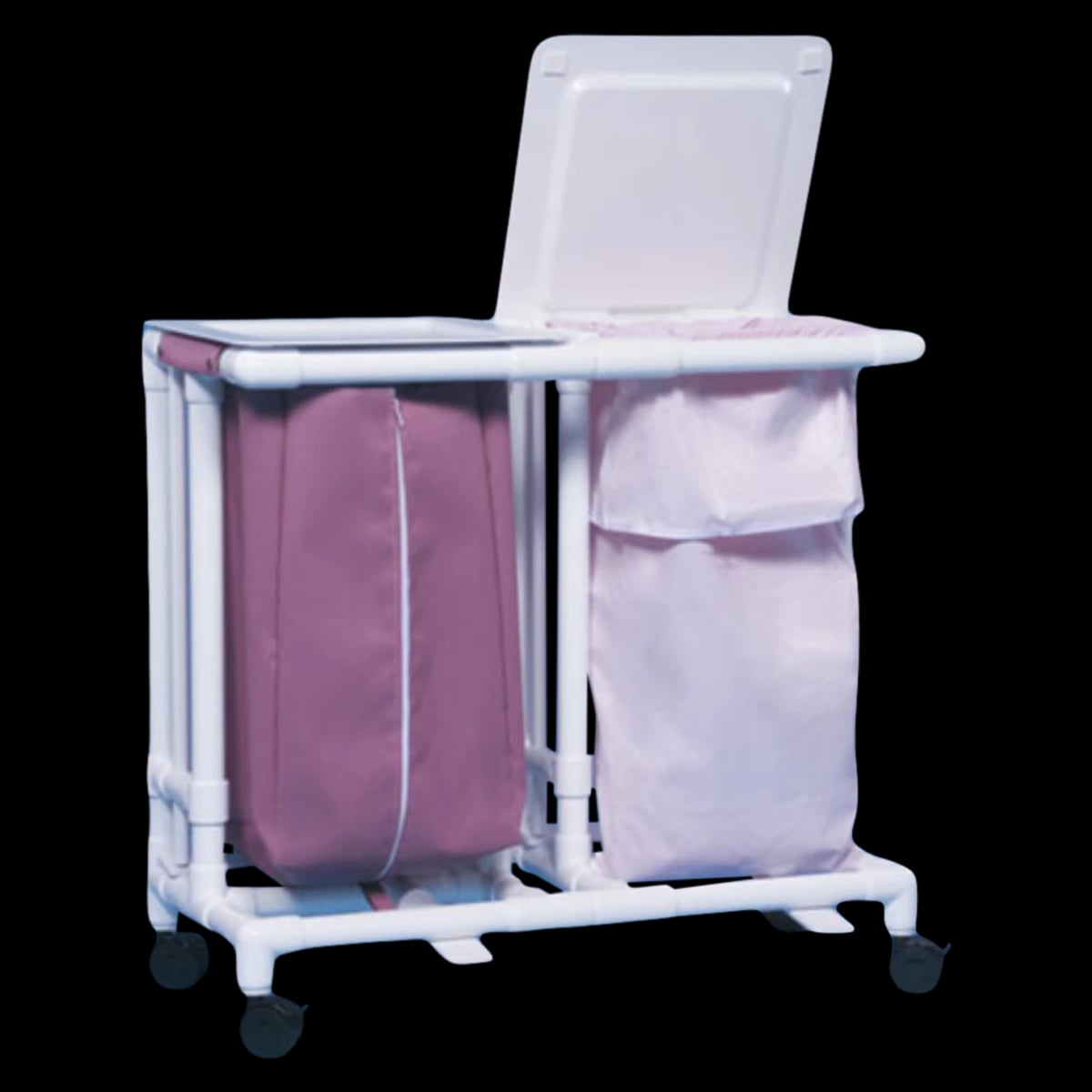 Innovative Products Unlimited Linen Molded Lid Rectangle PVC Hamper, Double Linen, 17.75 x 37.5 x 35 in