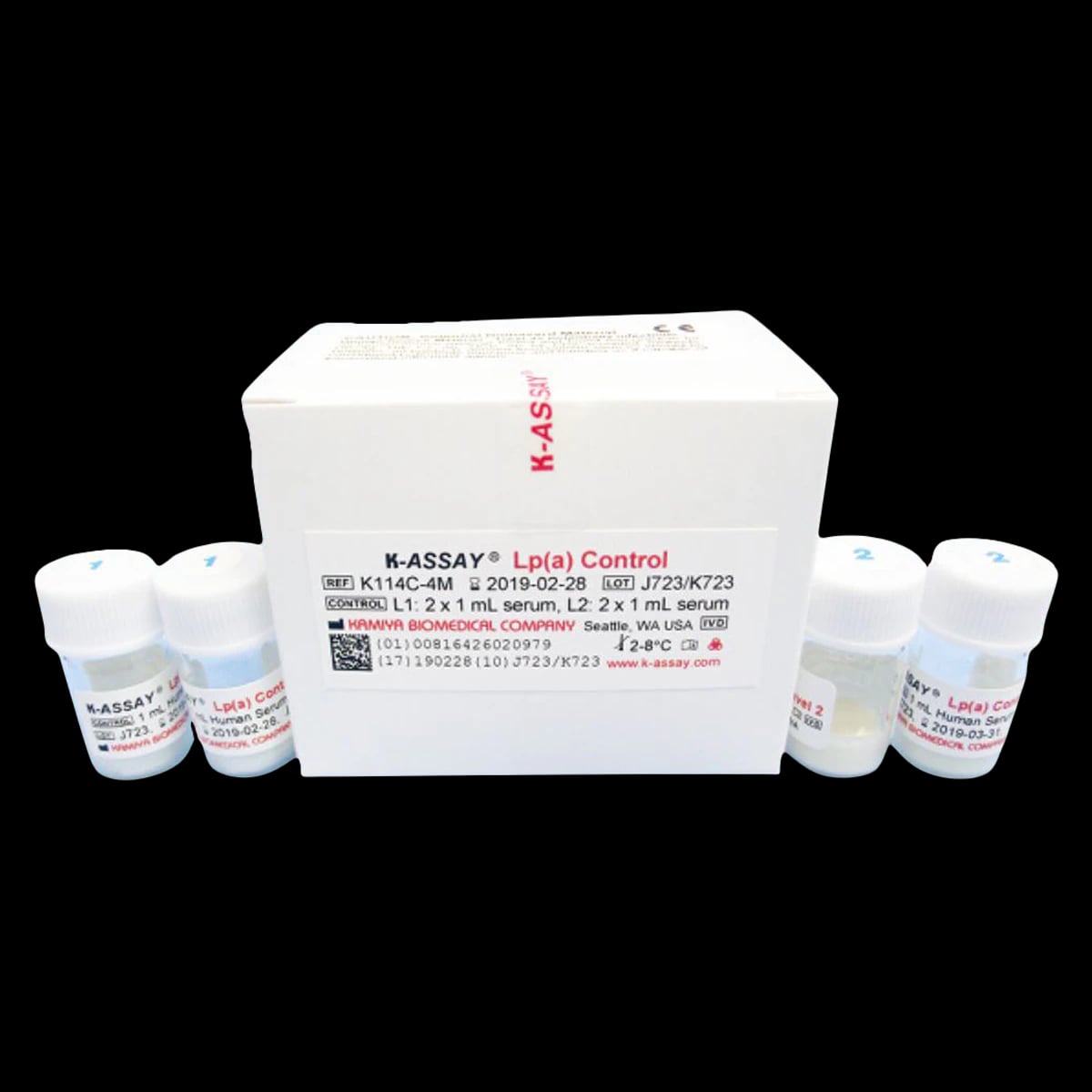 Kamiya Biomedical Lipoprotein Control, Level 1/2, 2 x 1 mL