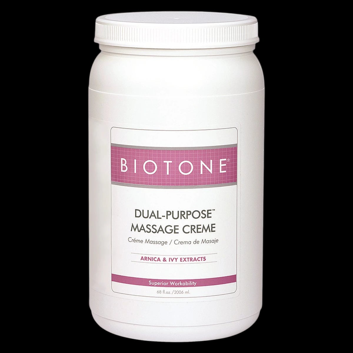 Biotone Massage Cream with Arnica Extract, Unscented, Paraben Free, 68 oz