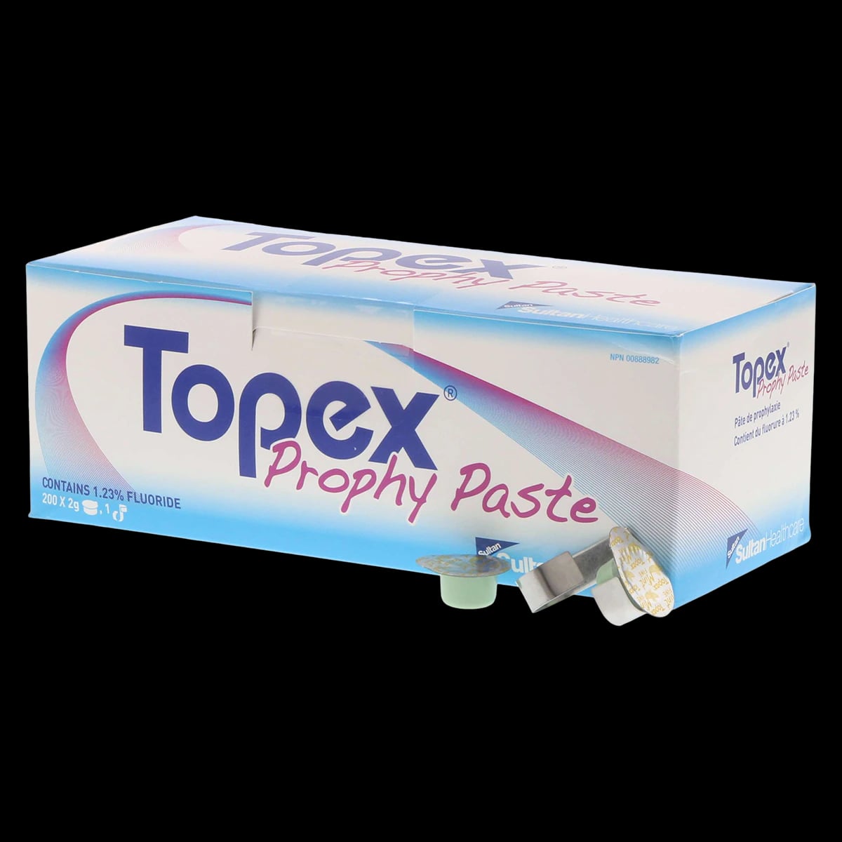 Topex Prophylaxis Paste Unit Dose Cups, Fine Grit, Mint, 1.23% Fluoride, 200/Box