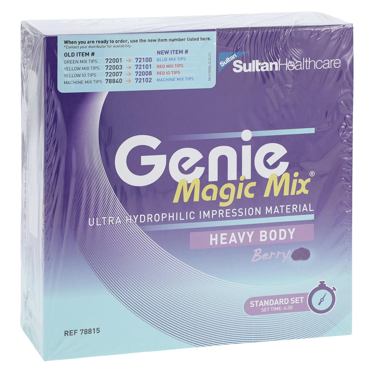 Genie® VPS Impression Material Magic Mix Heavy Body Standard Set, Berry Flavored, 380 ml Cartridge, 1/Pkg