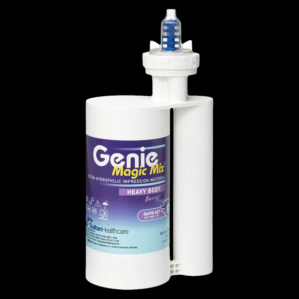 Genie Magic Mix VPS Impression Material, Heavy Body, Rapid Set, Berry Flavored, 380 ml Cartridges, Bulk Pack of 4