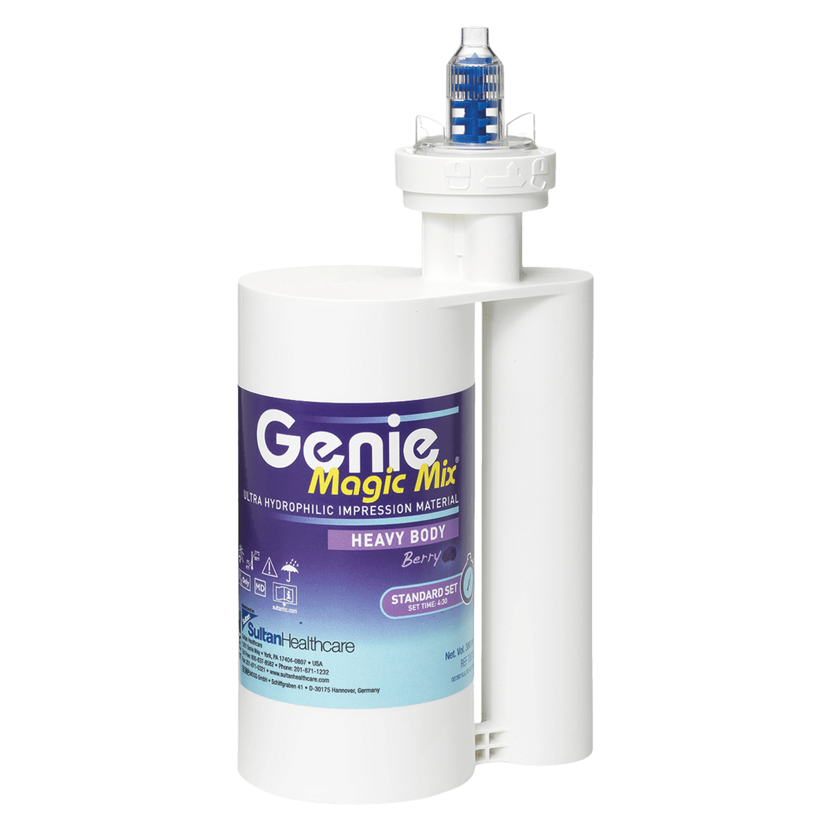 Genie™ Magic Mix VPS Impression Material – Berry Flavored, Heavy Body, Standard Set, 380 ml Cartridges, Bulk Pack of 4