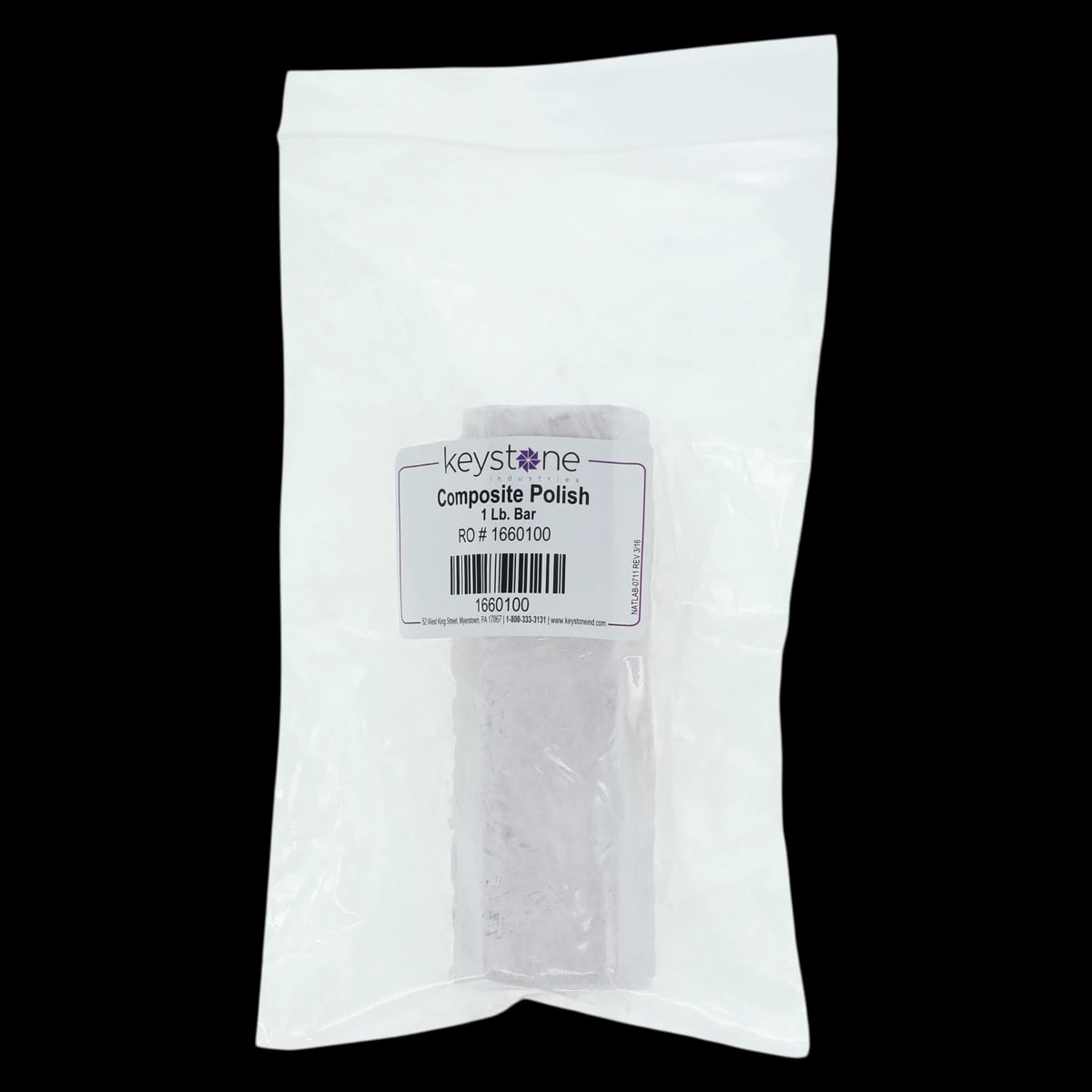 Keystone Composite Polishing Bar, 1 lb, White