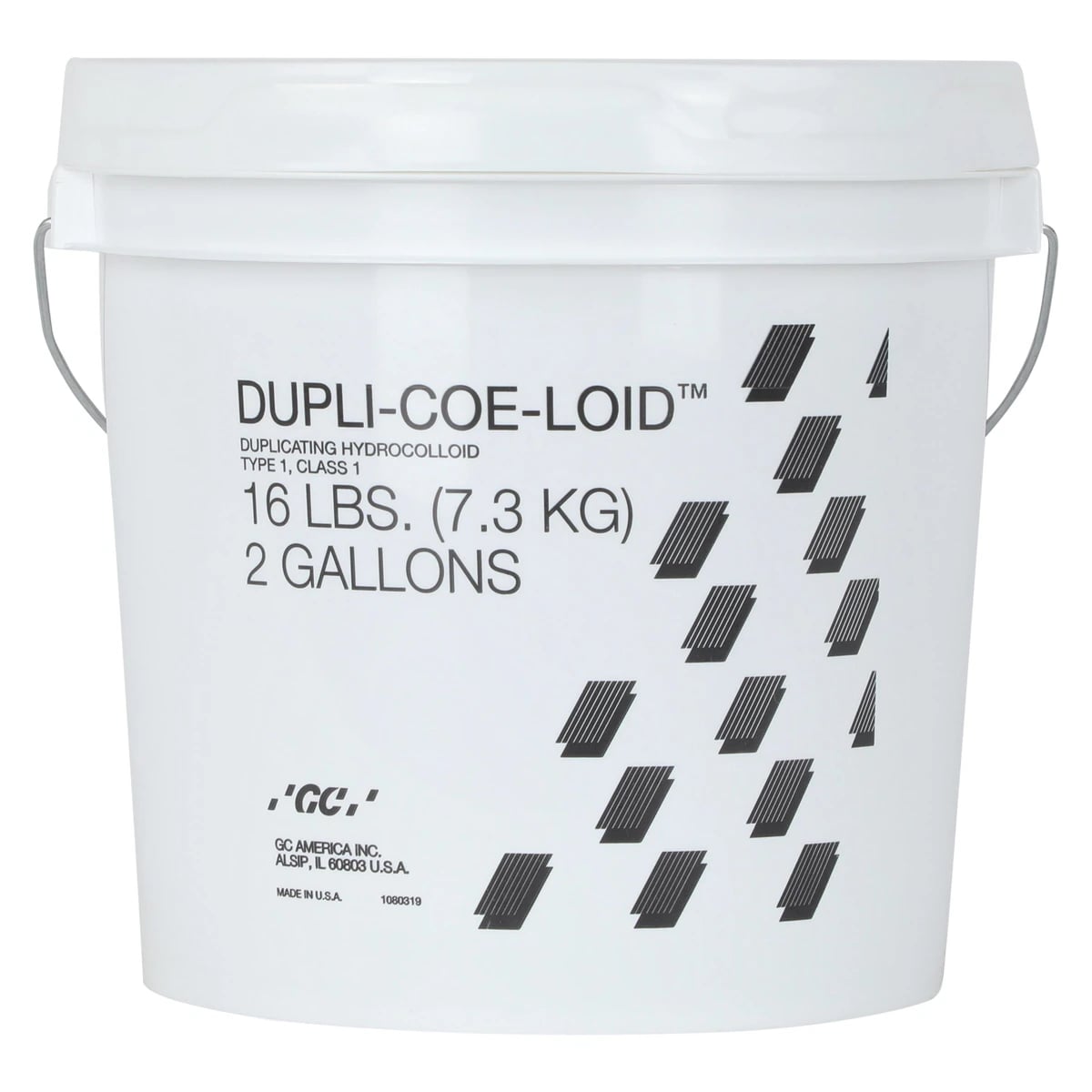 GC America Dupli-COE-Loid Hydrocolloid Duplicating Material, 16 lbs (2 Gallon) Pail, 1/Pk, 320016