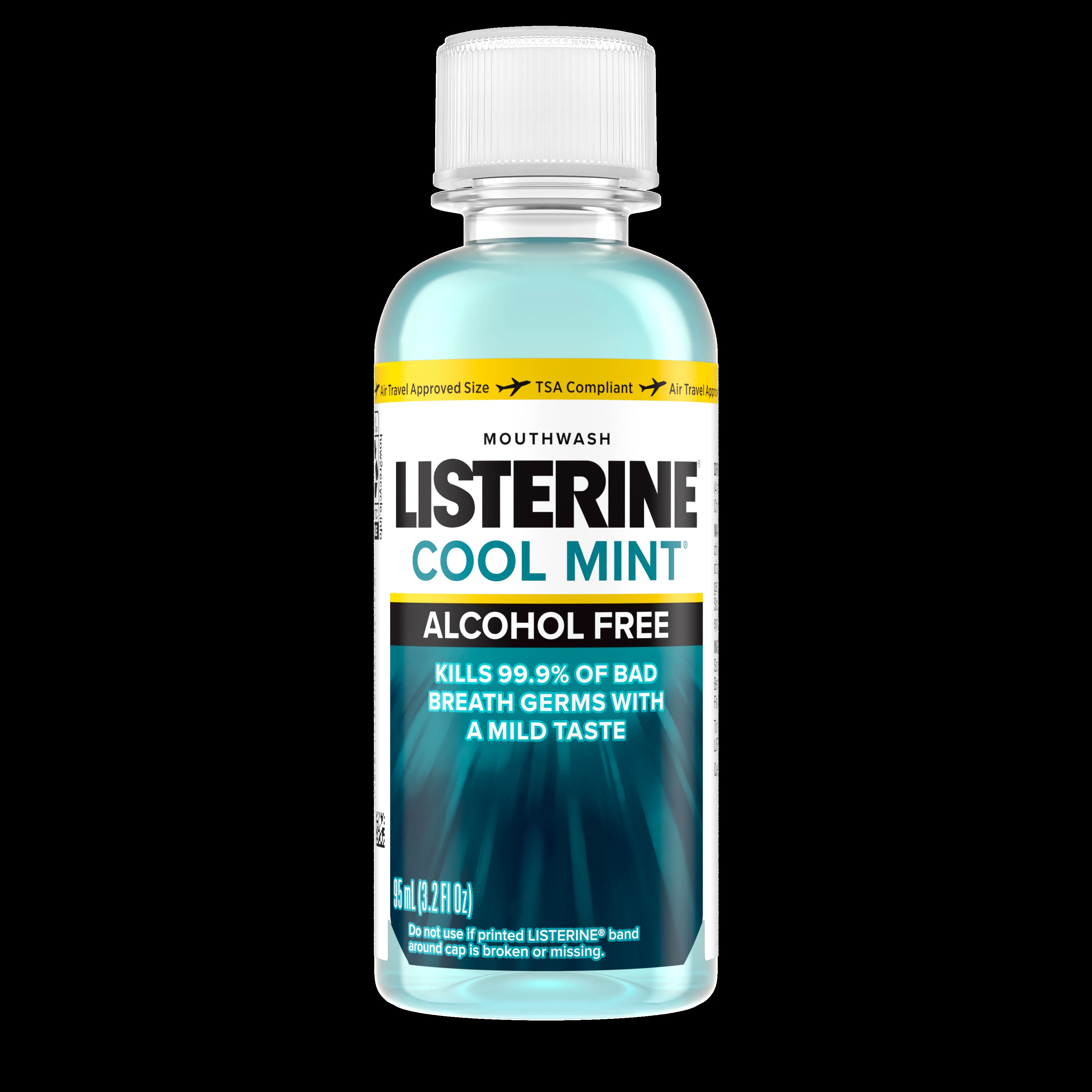 Listerine Zero Alcohol-Free Mouthwash, Clean Mint, 3.2 oz Bottle, 24/Case