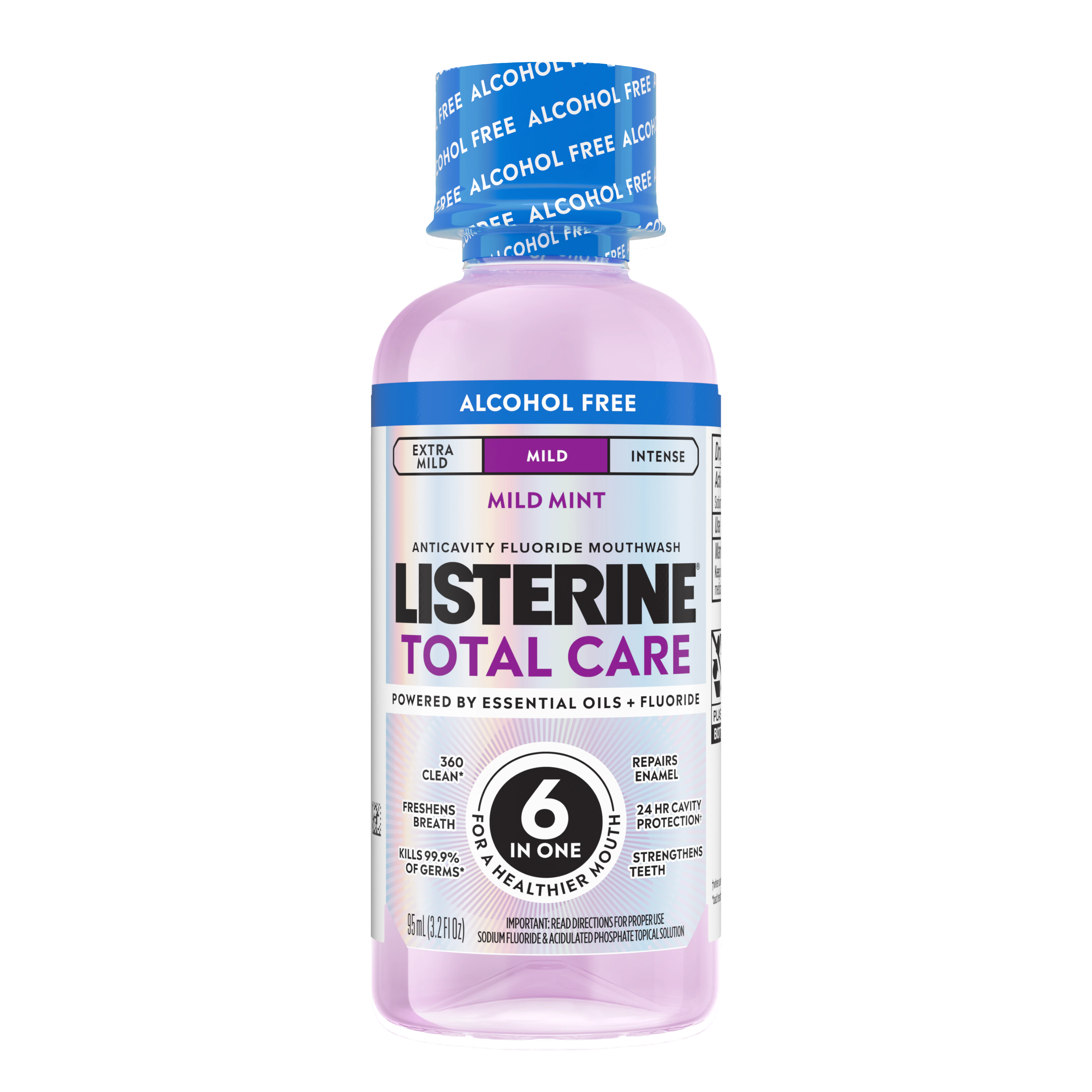 Listerine Total Care Zero Anticavity Mouthwash, Fresh Mint, Alcohol Free, 3.2 oz Bottle, 24/Case