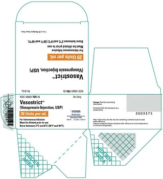 Vasostrict (Vasopressin) Injection, 20 units/mL, Single-Dose Vial, 1 mL, 25/Package