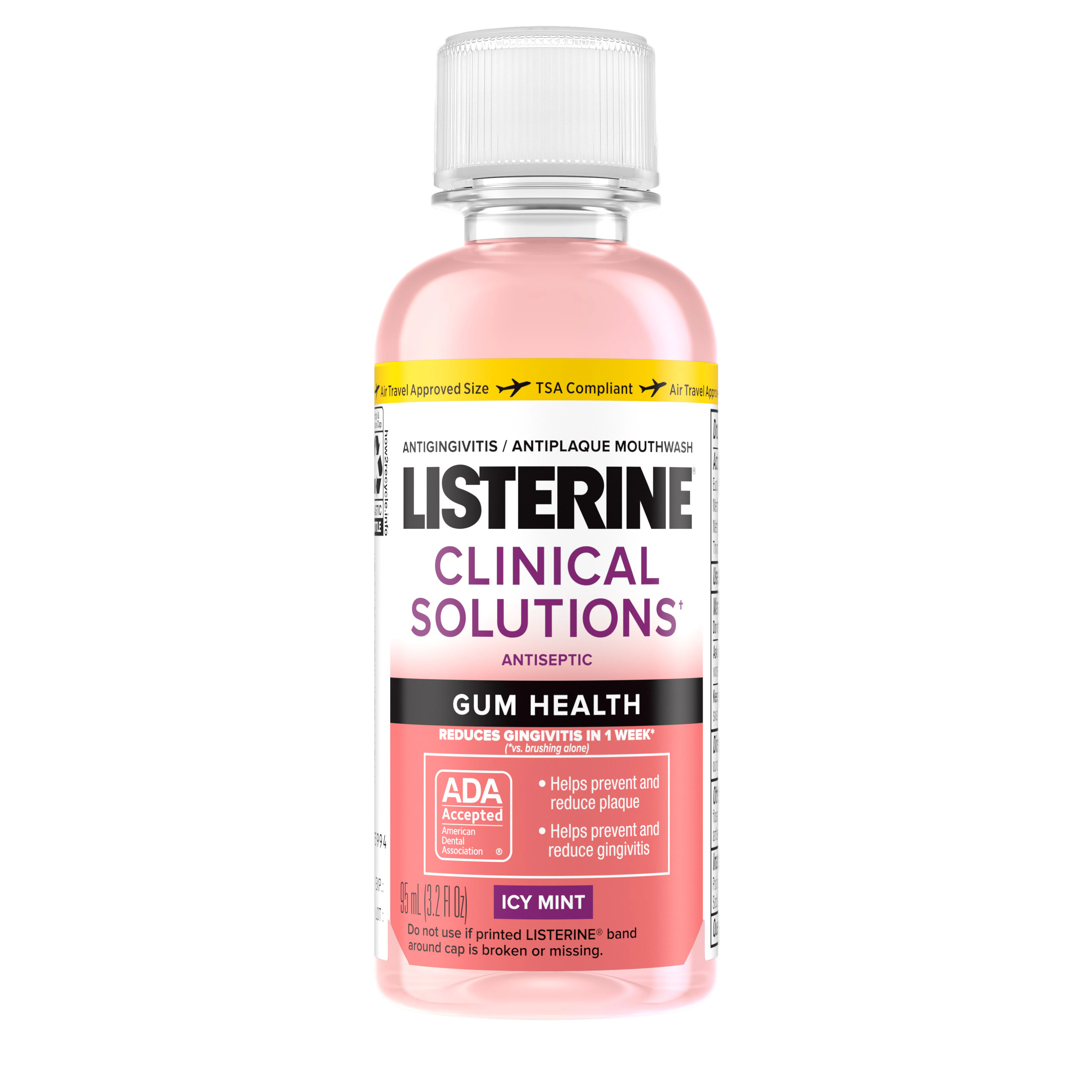 Listerine Clinical Solutions Gum Health Mouthwash, Icy Mint, 95 mL Bottle, 24/Case