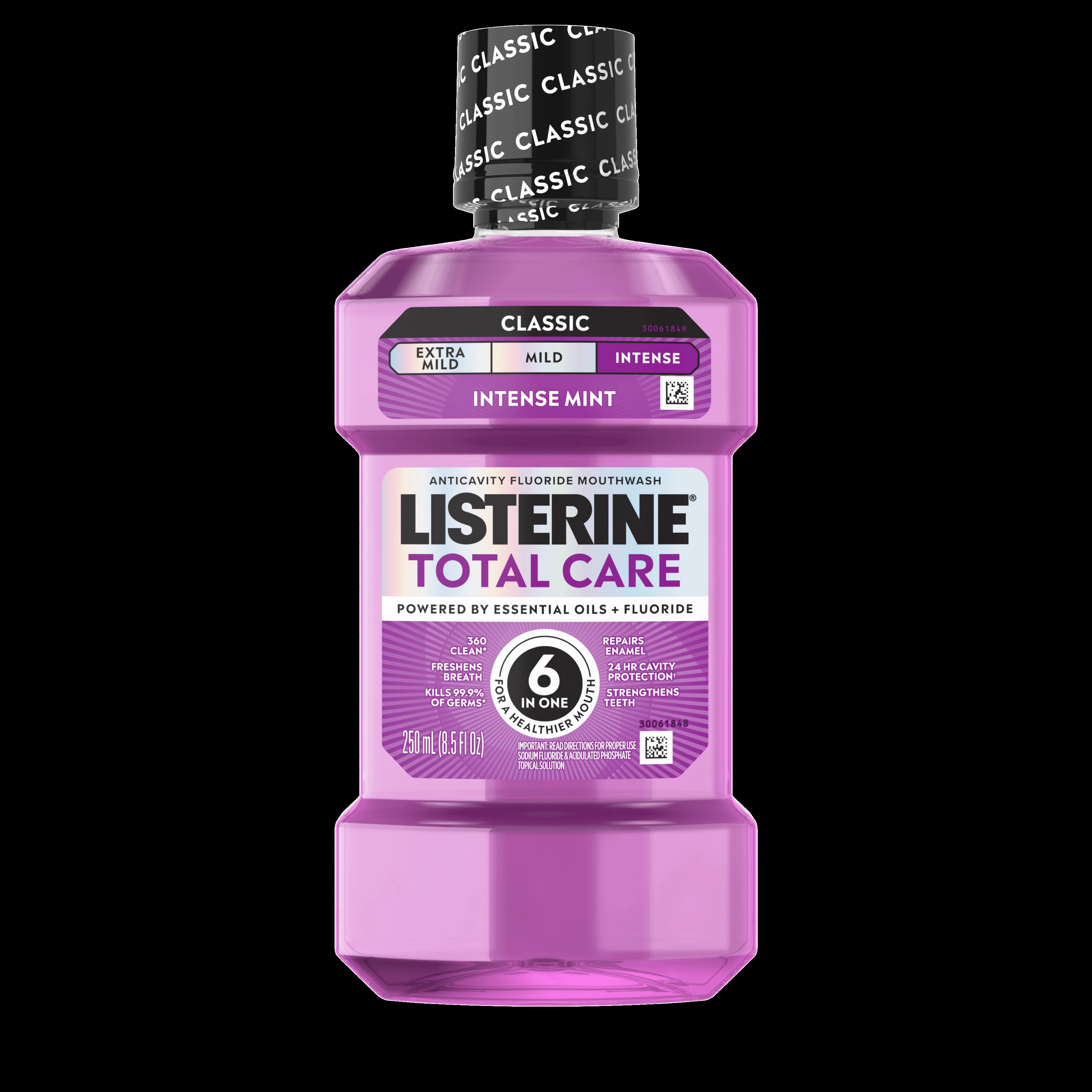 Listerine Total Care Anticavity Mouthwash, Fresh Mint, 250 mL Bottle, 6/Case