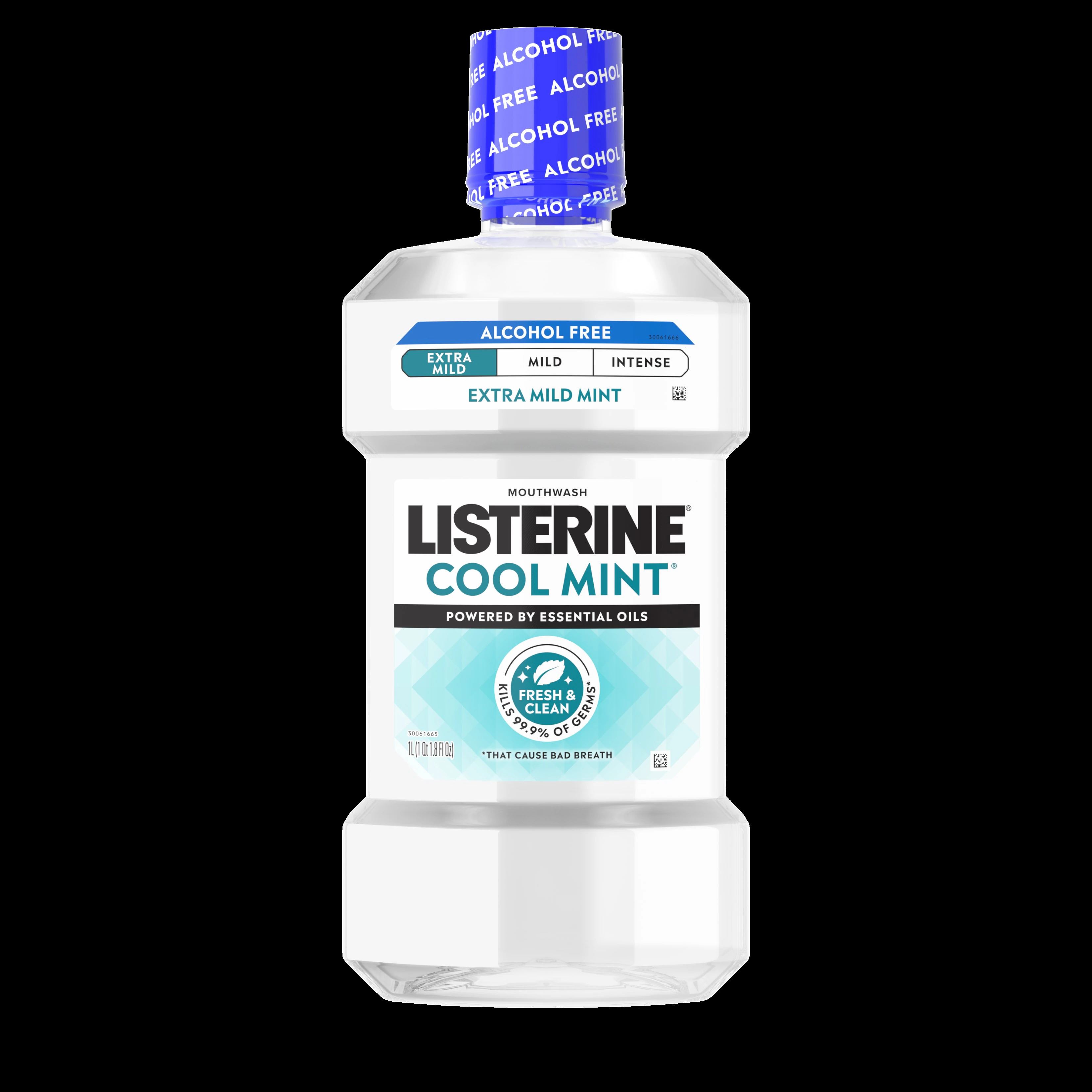 Listerine Cool Mint Mouthwash, Fluoride Free, Alcohol Free, 8.4 oz, 6/Case