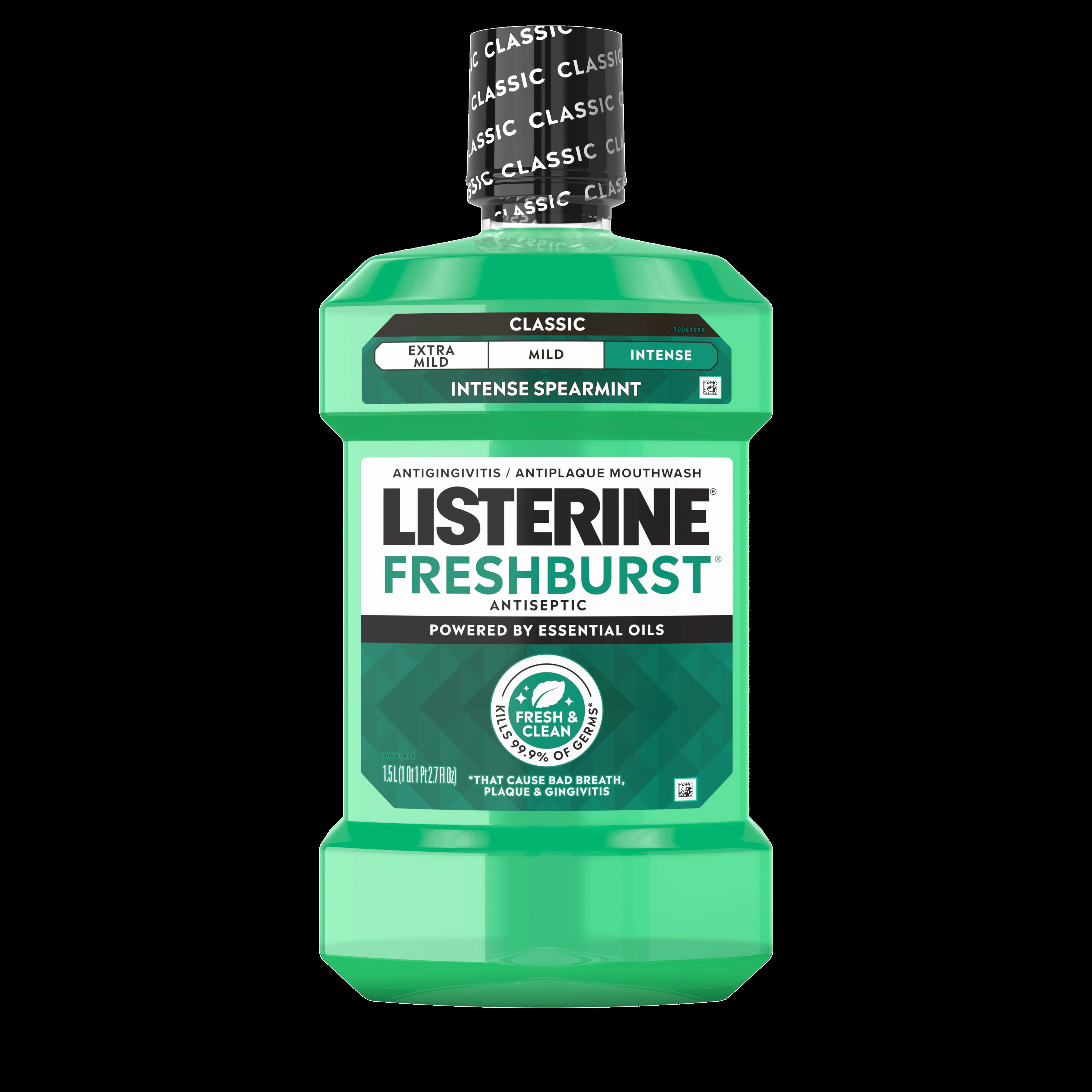 Listerine Antiseptic Mouthwash, FreshBurst, 1.5 L Bottle, 6/Case