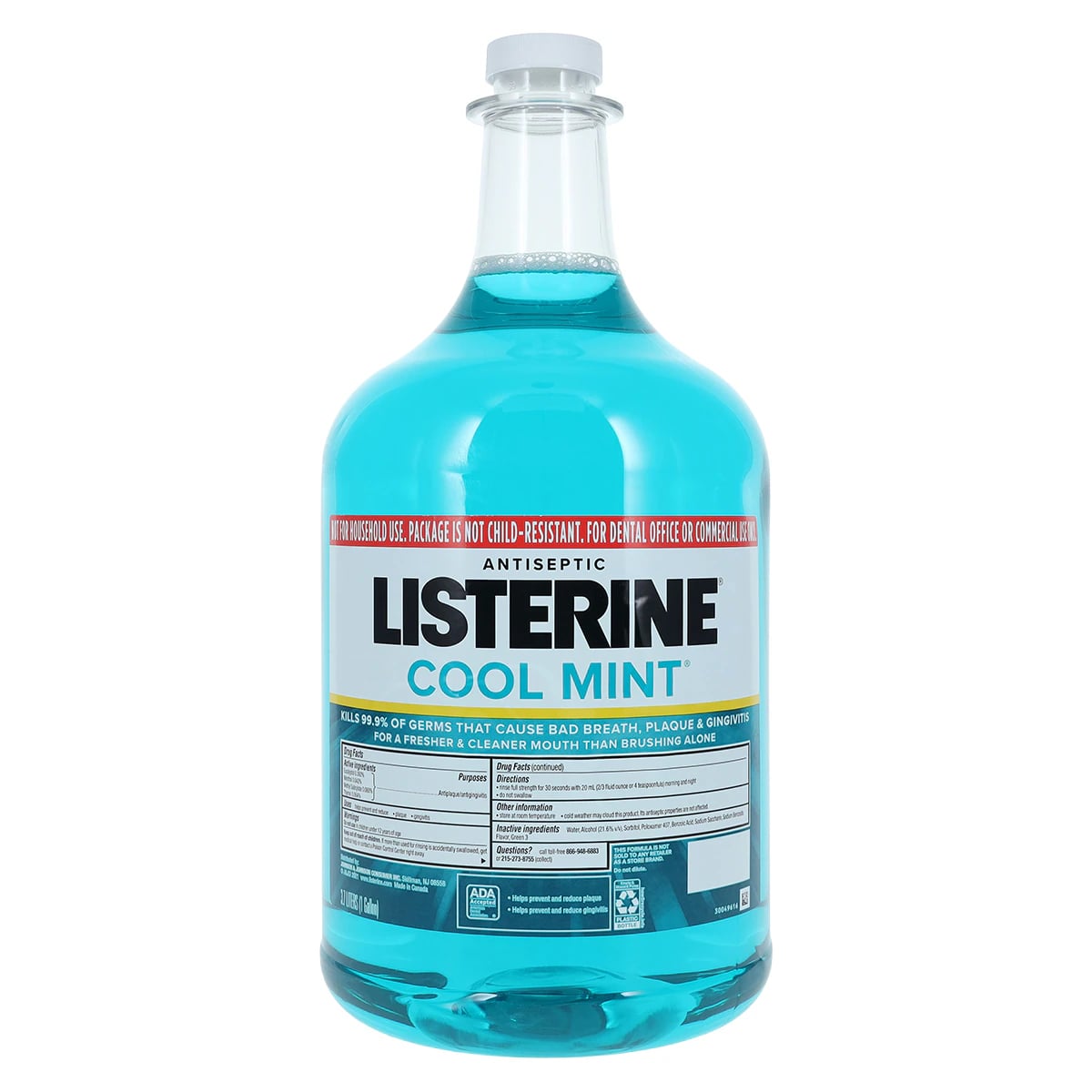Listerine Cool Mint Antiseptic Mouthwash, 1 Gallon with Pump, 2/Case (SKU 42750)