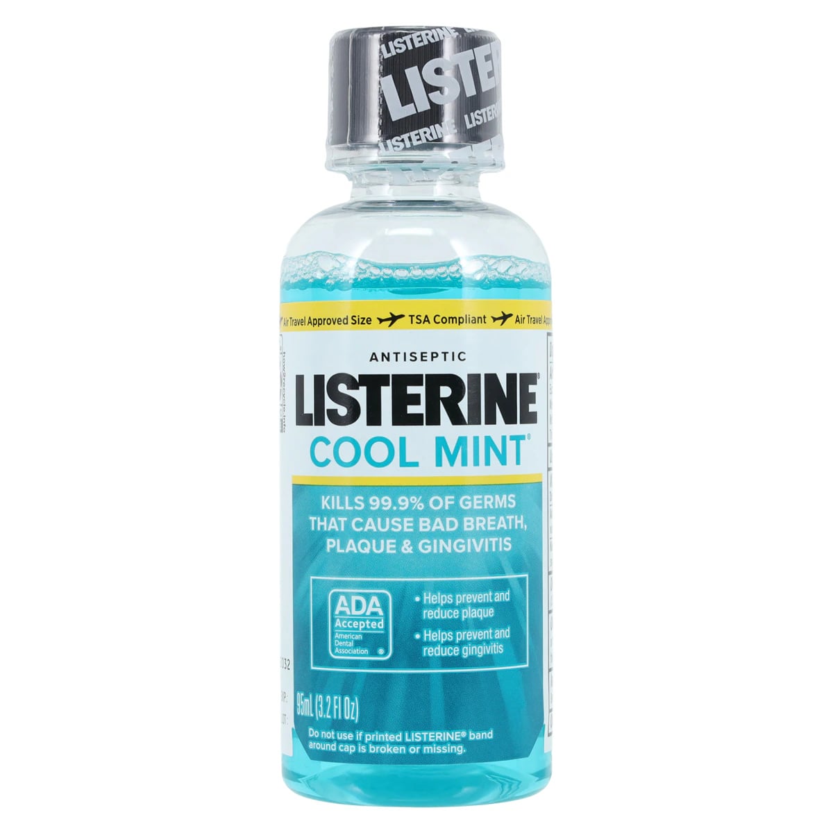 Listerine Antiseptic Mouthwash, Cool Mint, 3.2 oz Bottle, 24/Case