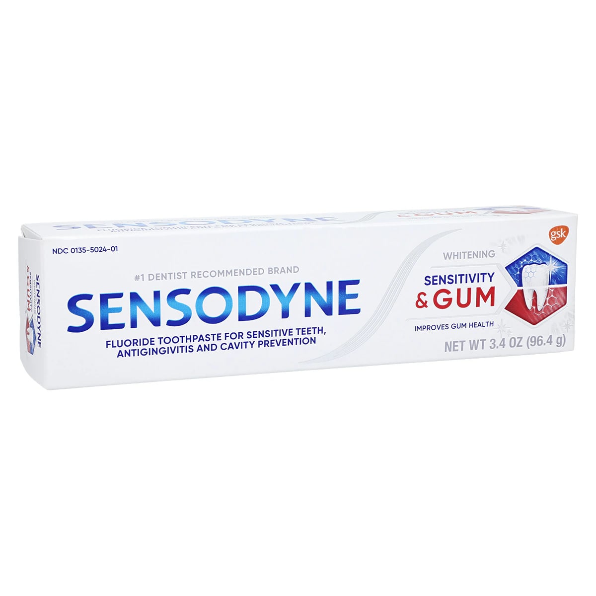 Sensodyne Sensitivity & Gum Whitening Desensitizer Toothpaste, 3.4 oz Tube