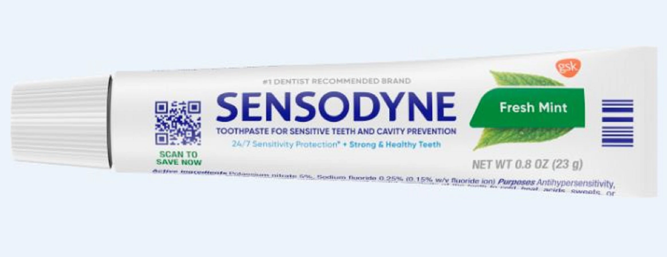 Sensodyne Fresh Mint Toothpaste, 0.8 oz Tubes, 50/Case