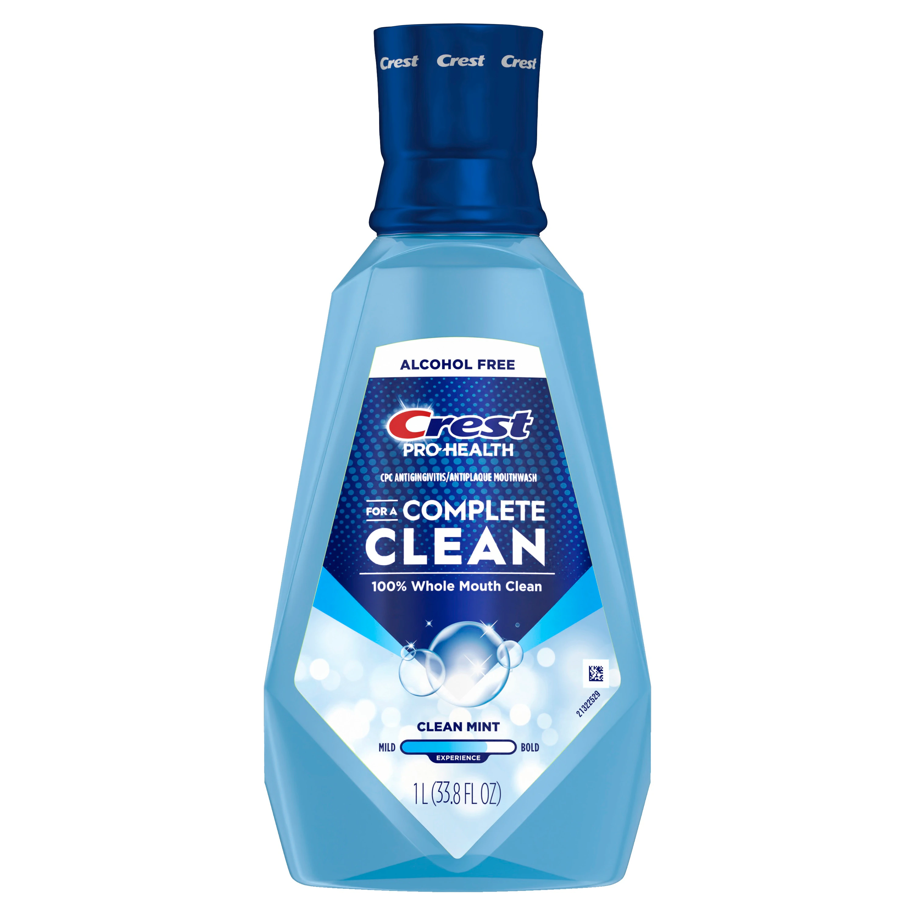 Crest PRO-HEALTH Multi-Protection Mouthwash, Refreshing Clean Mint, Alcohol-Free, 1L Bottle, Case of 6, 80325110/80859172