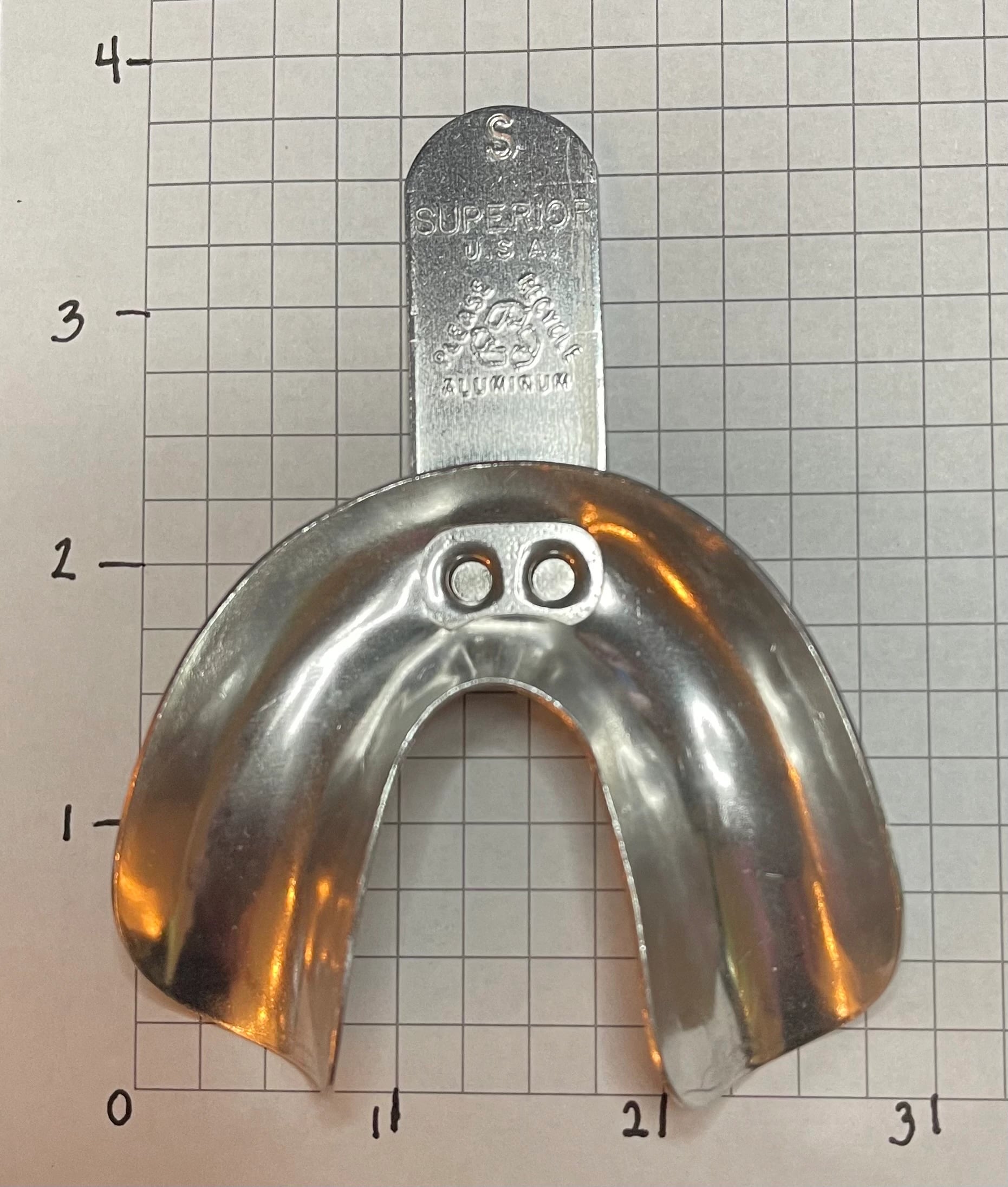 Superior Aluminum Edentulous Impression Tray, Small, Lower, Each