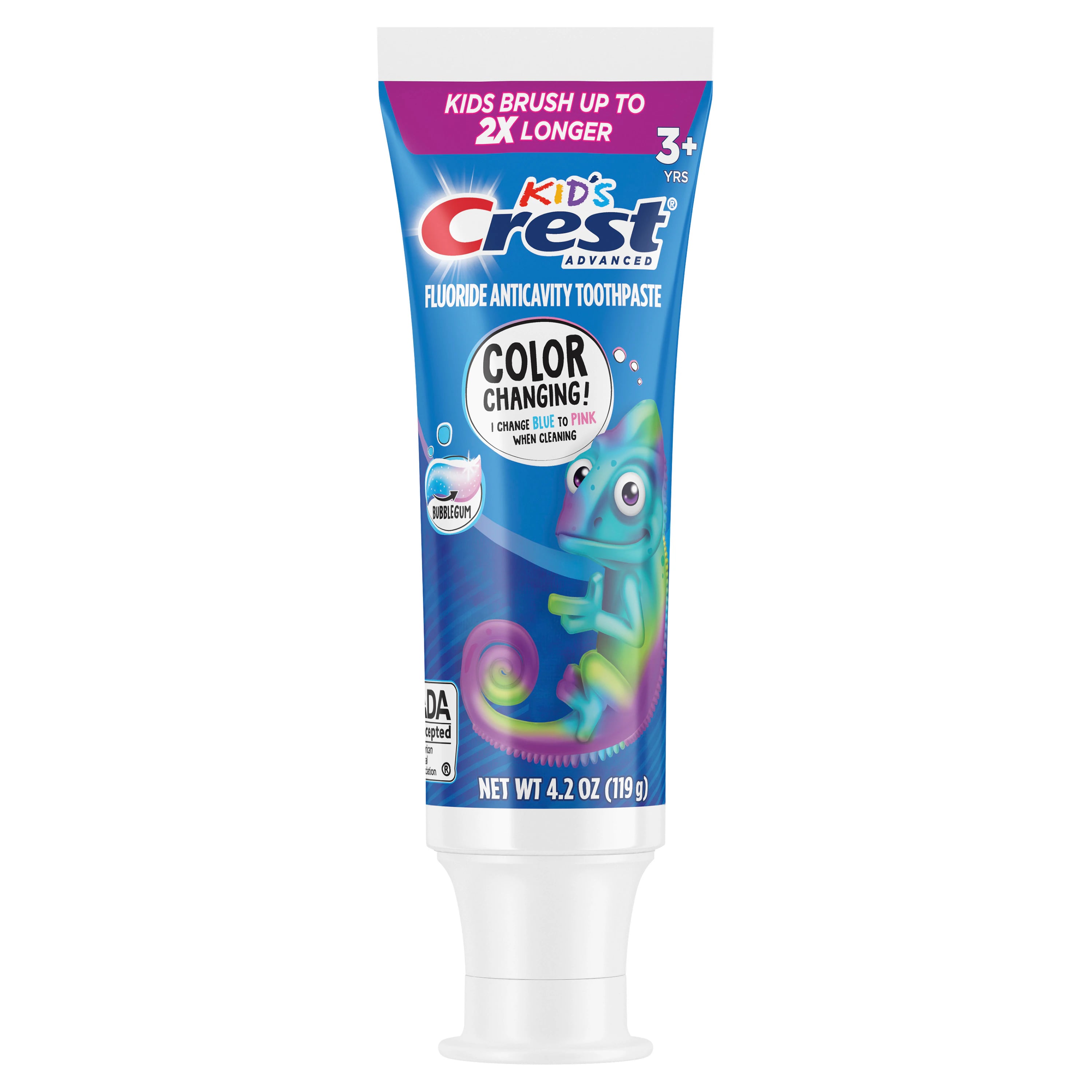 Crest Kids Advanced Color Changing Toothpaste, Bubble Gum Flavor, 4.2 oz Tube, 24/Case, 80703627