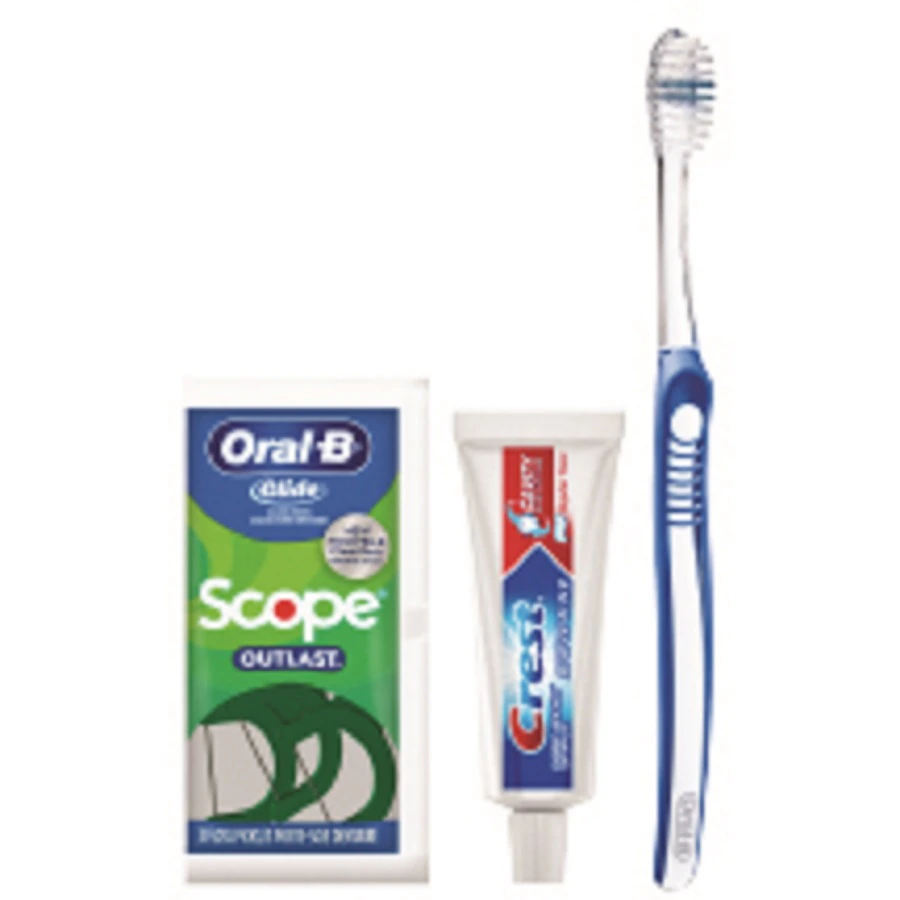 P&G Oral-B Indicator Toothbrush Bundle with Crest PRO-HEALTH Toothpaste and Glide Floss Picks, 144 Bundles/Case