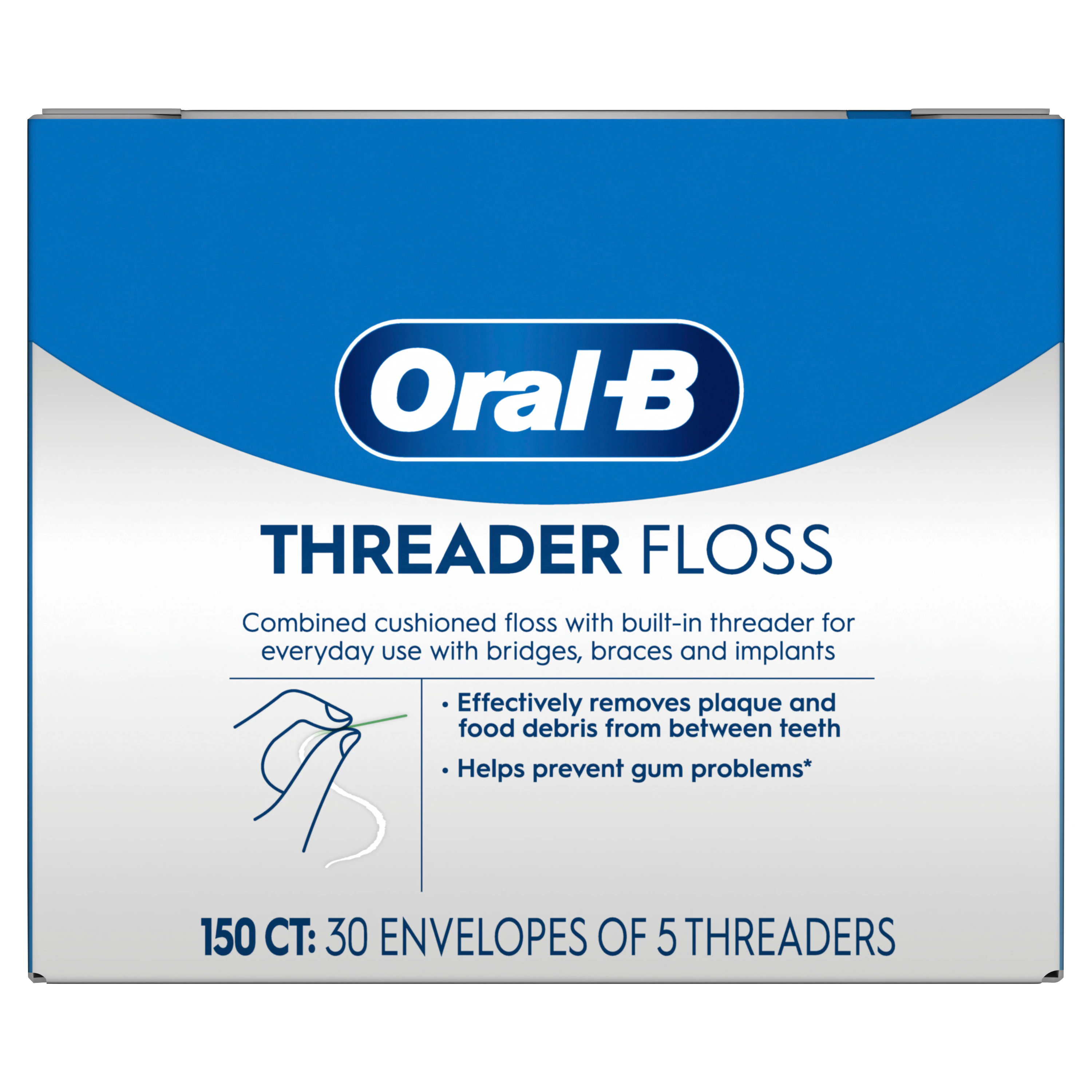 Oral-B Glide Pro-Health Threader Floss, 150/Box (30 Envelopes of 5), 80775811