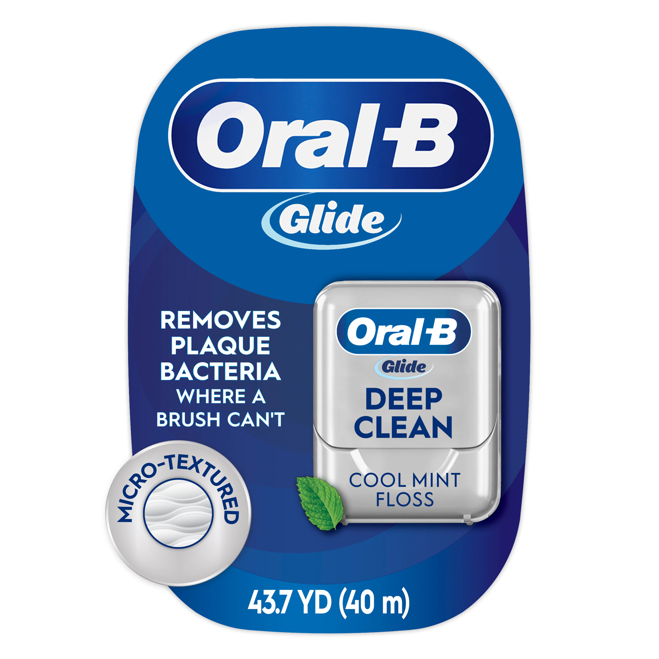Oral-B Glide Pro-Health Deep Clean Floss, Mint, Waxed, 40 m Spool, 6/Pkg