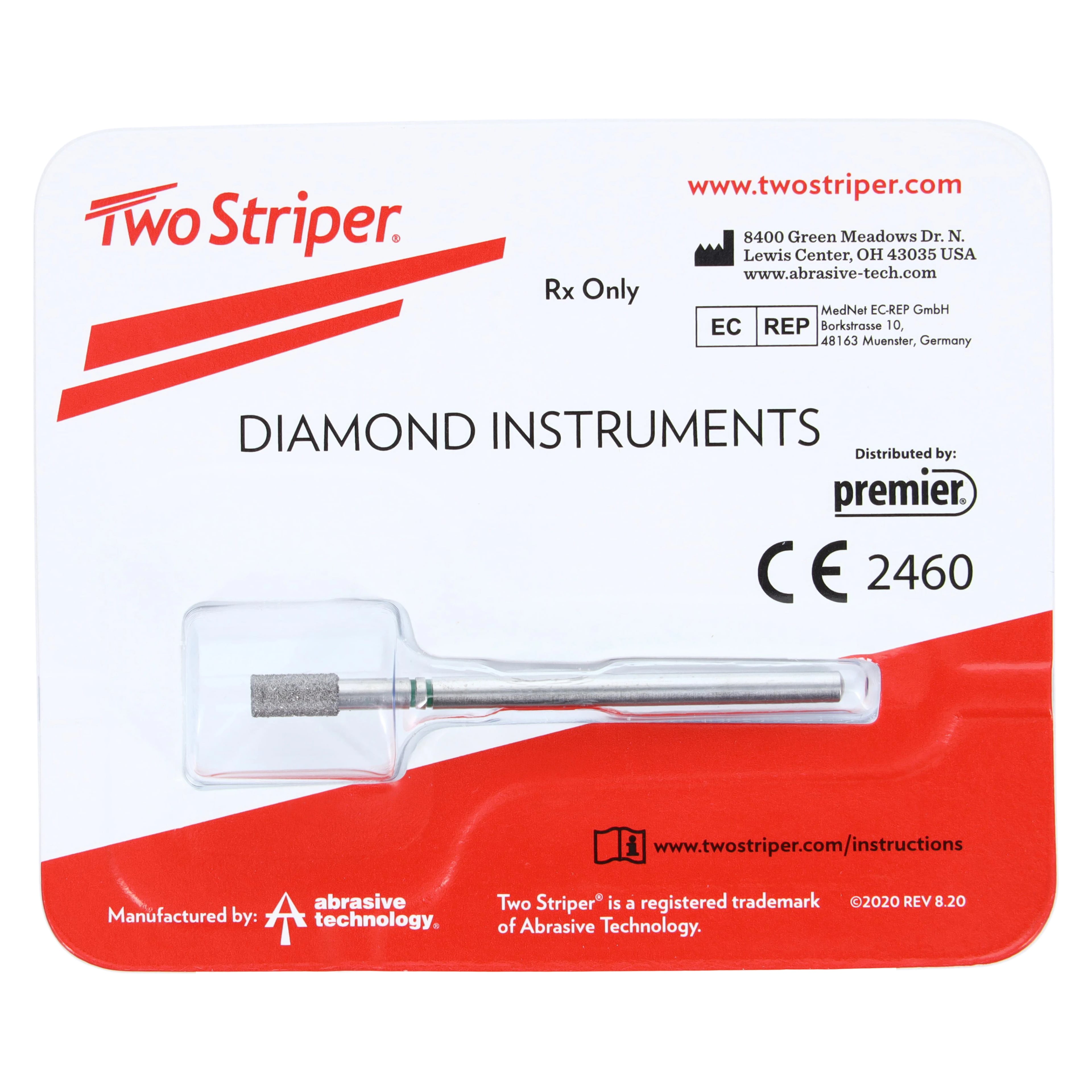 Premier Medical PBS Diamond Bur, Short, 3/32" Shank, Each