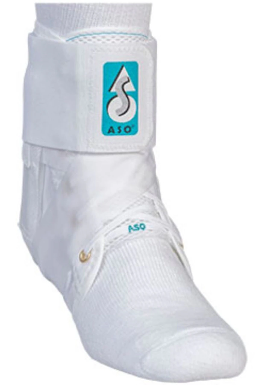 ASO Stabilizing Brace Ankle, Adult, Ballistic Nylon, X-Small, 10-11" (White)